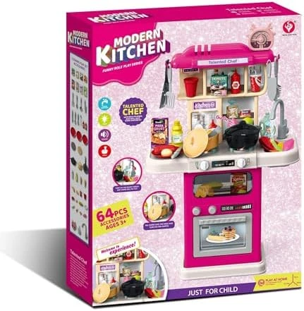 Generic XL Modern Kitchen Playset Lights Sounds Water - image 4