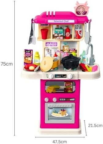 Generic XL Modern Kitchen Playset Lights Sounds Water - image 6