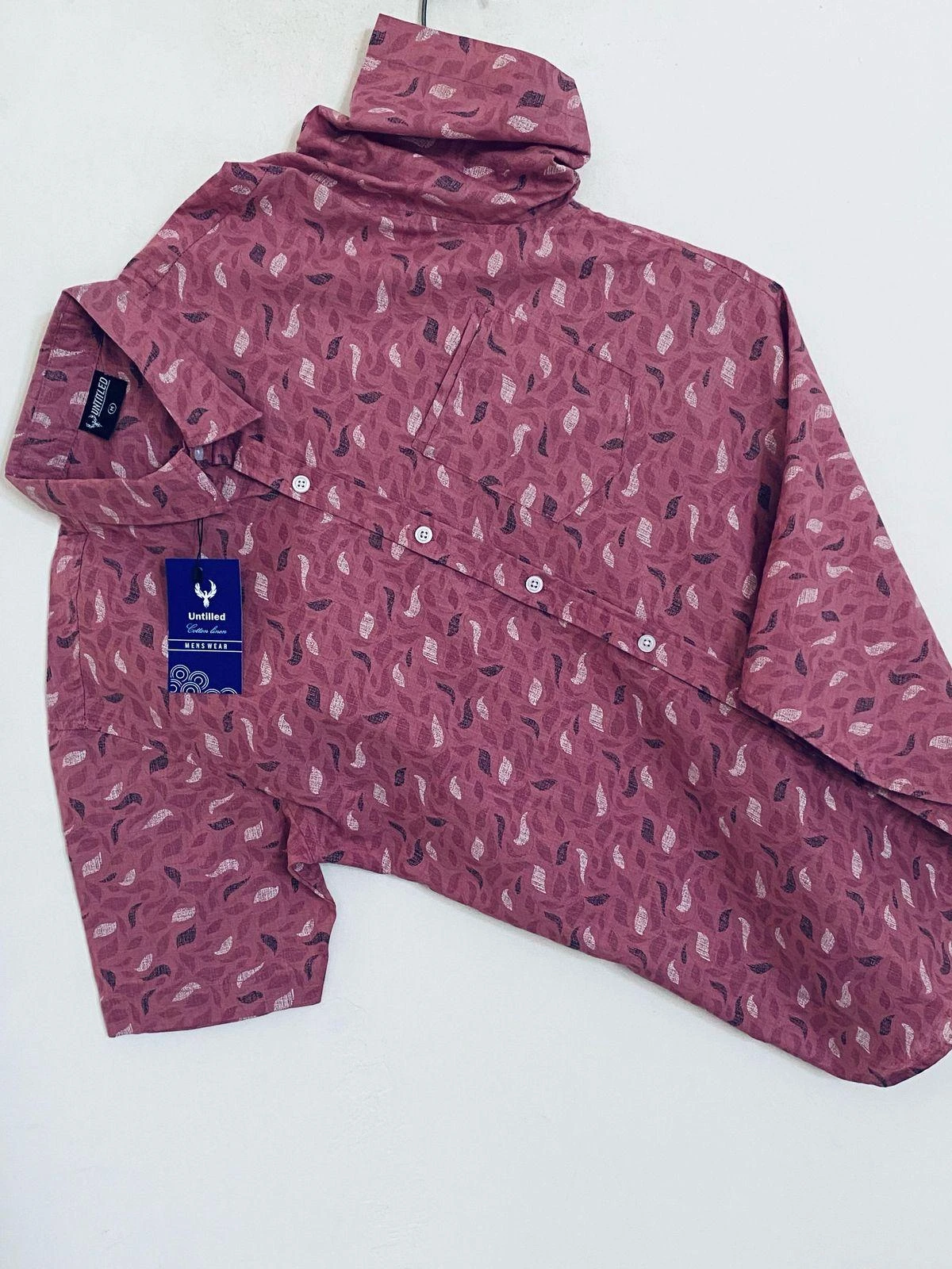 Generic Men's Floral Linen Shirt - image 2