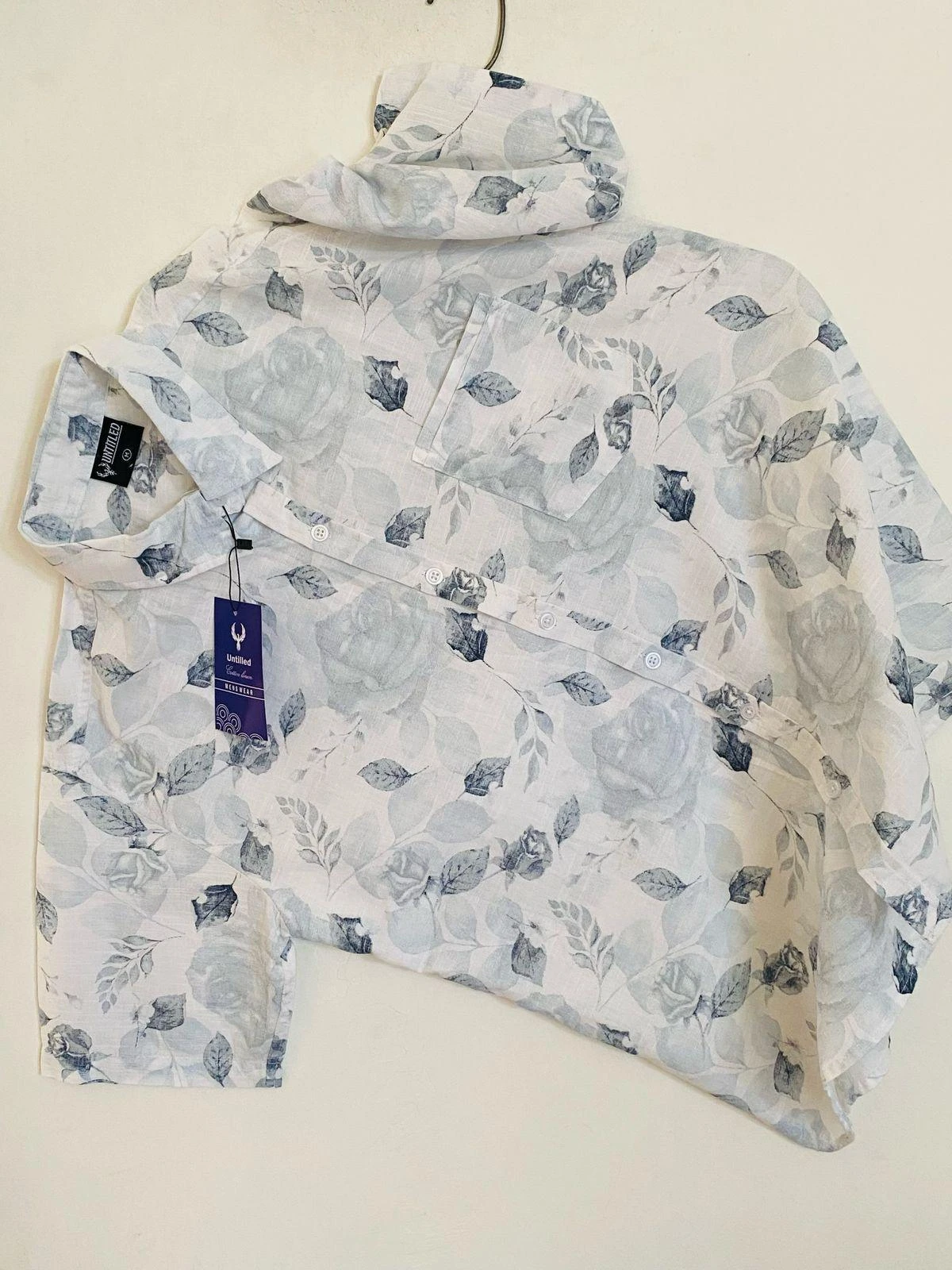Generic Men's Floral Linen Shirt - image 3