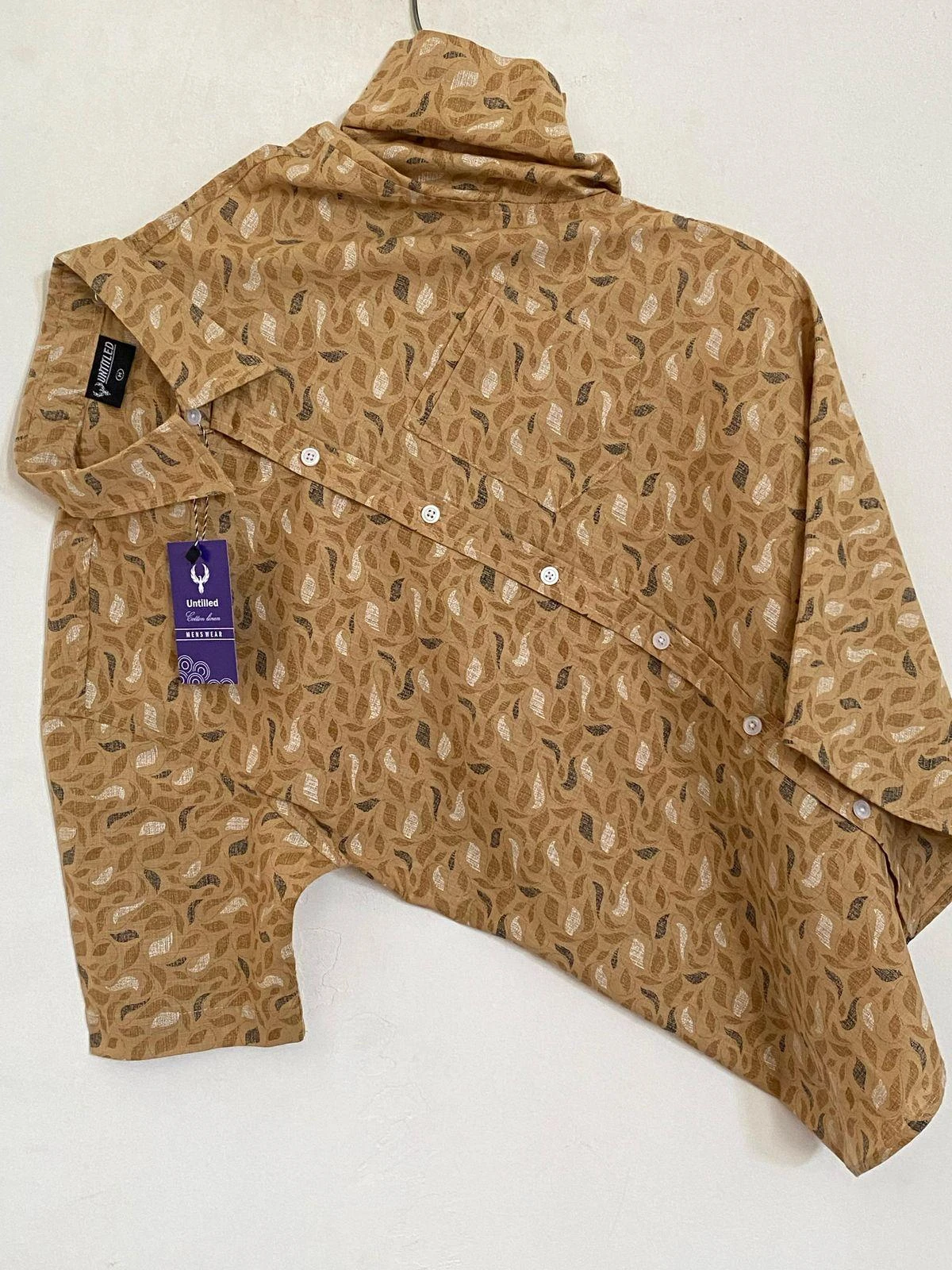 Generic Men's Floral Linen Shirt - image 4