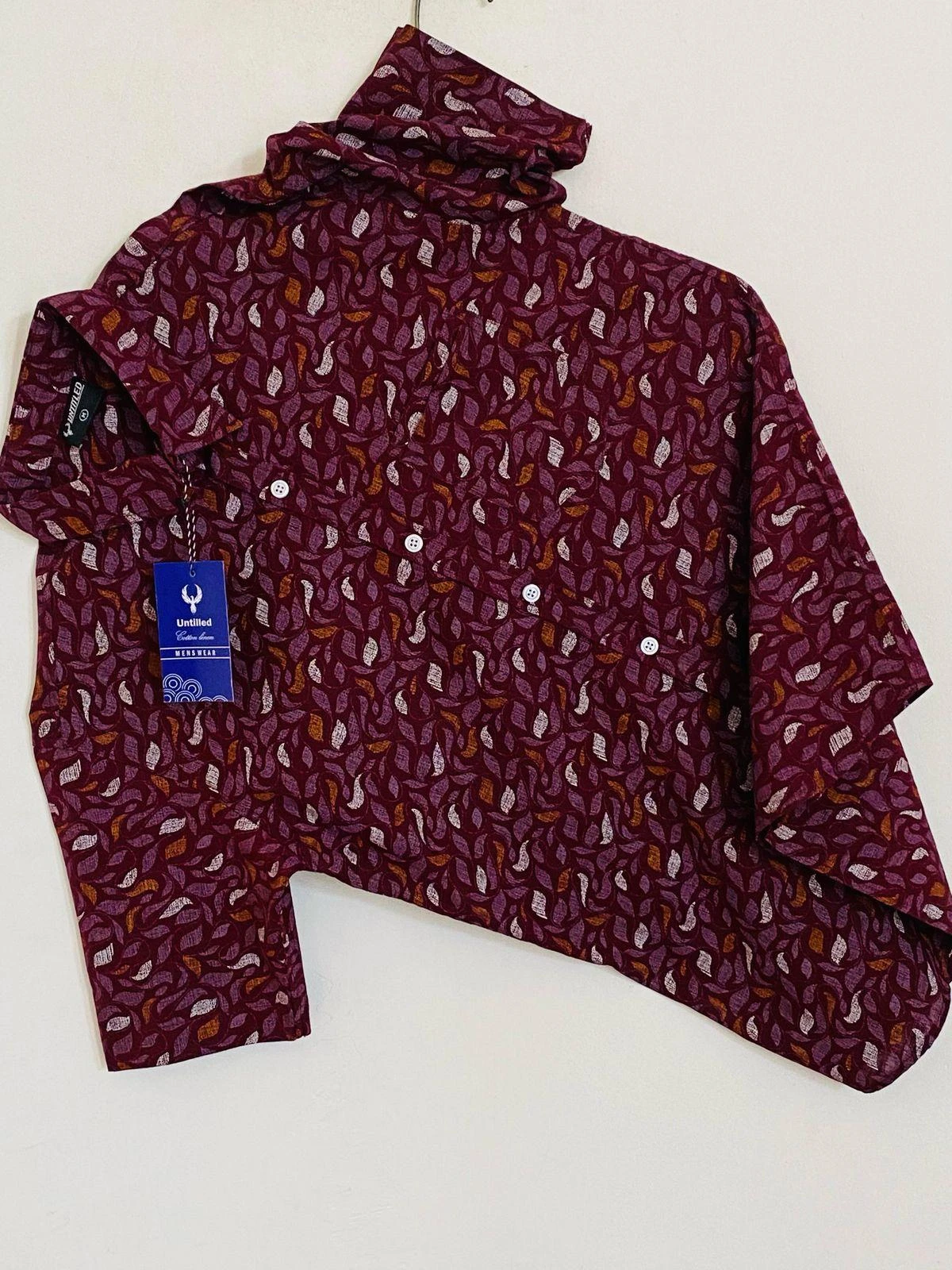 Generic Men's Floral Linen Shirt - image 5