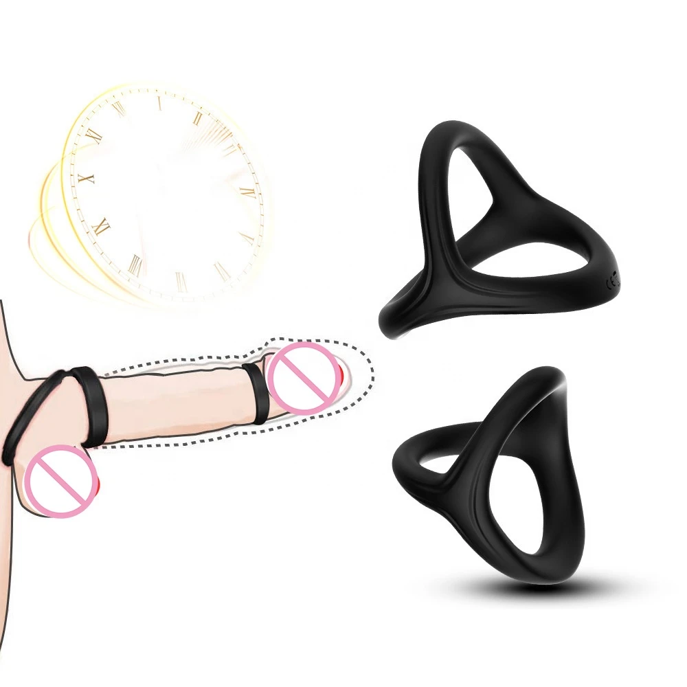mens delay 3 way penis cock Ring sex toy - image 4