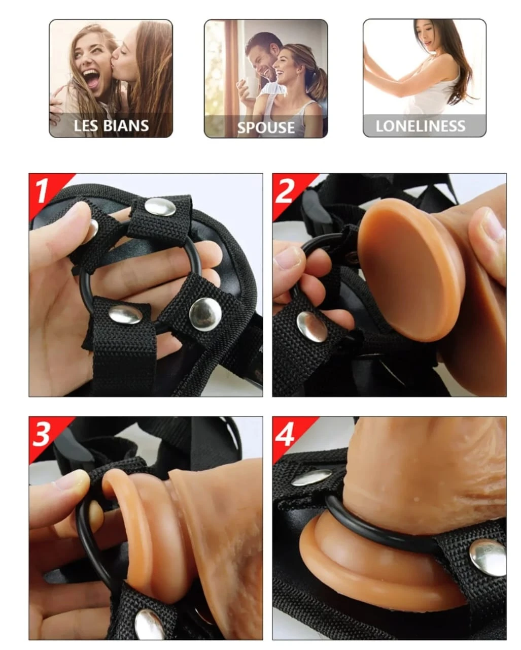 Generic Strap on Belt 7 inch realistic dildo - image 9