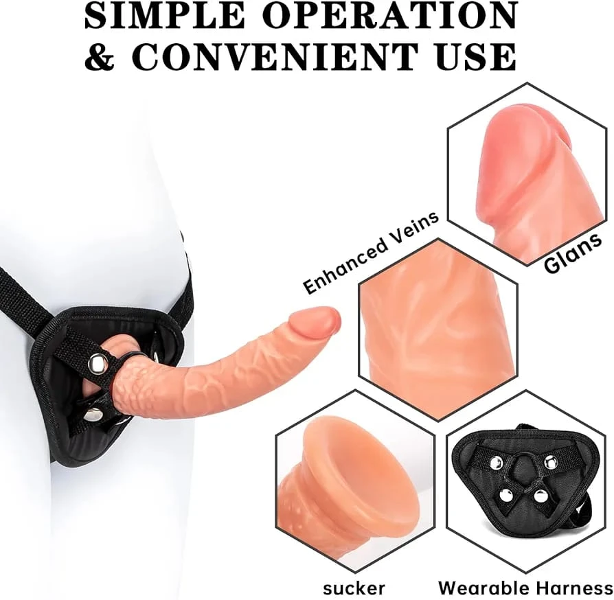 Generic Strap on Belt 8 Inch Realistic Dildo Sex Toy - image 6