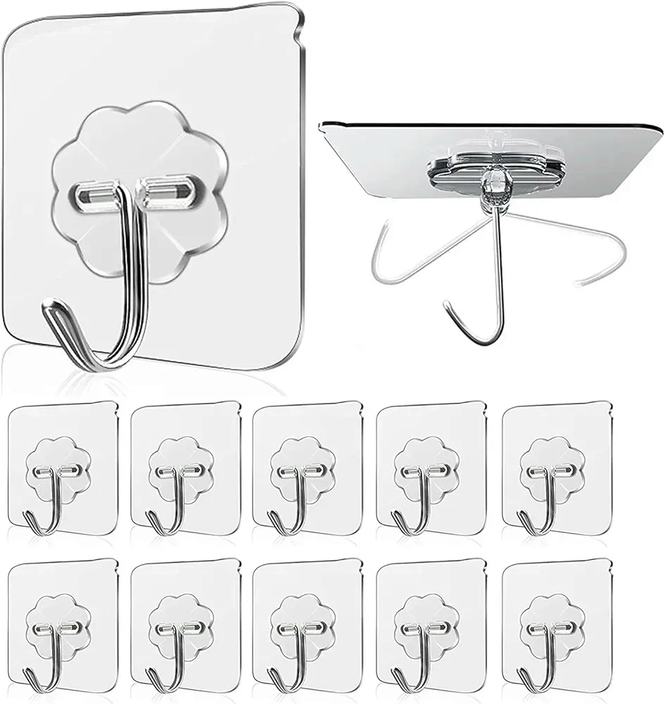 Generic 50 Pcs PVC Stainless Self Adhesive Hooks - image 1