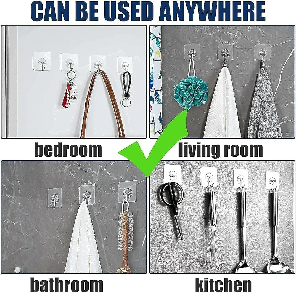 Generic 50 Pcs PVC Stainless Self Adhesive Hooks - image 4