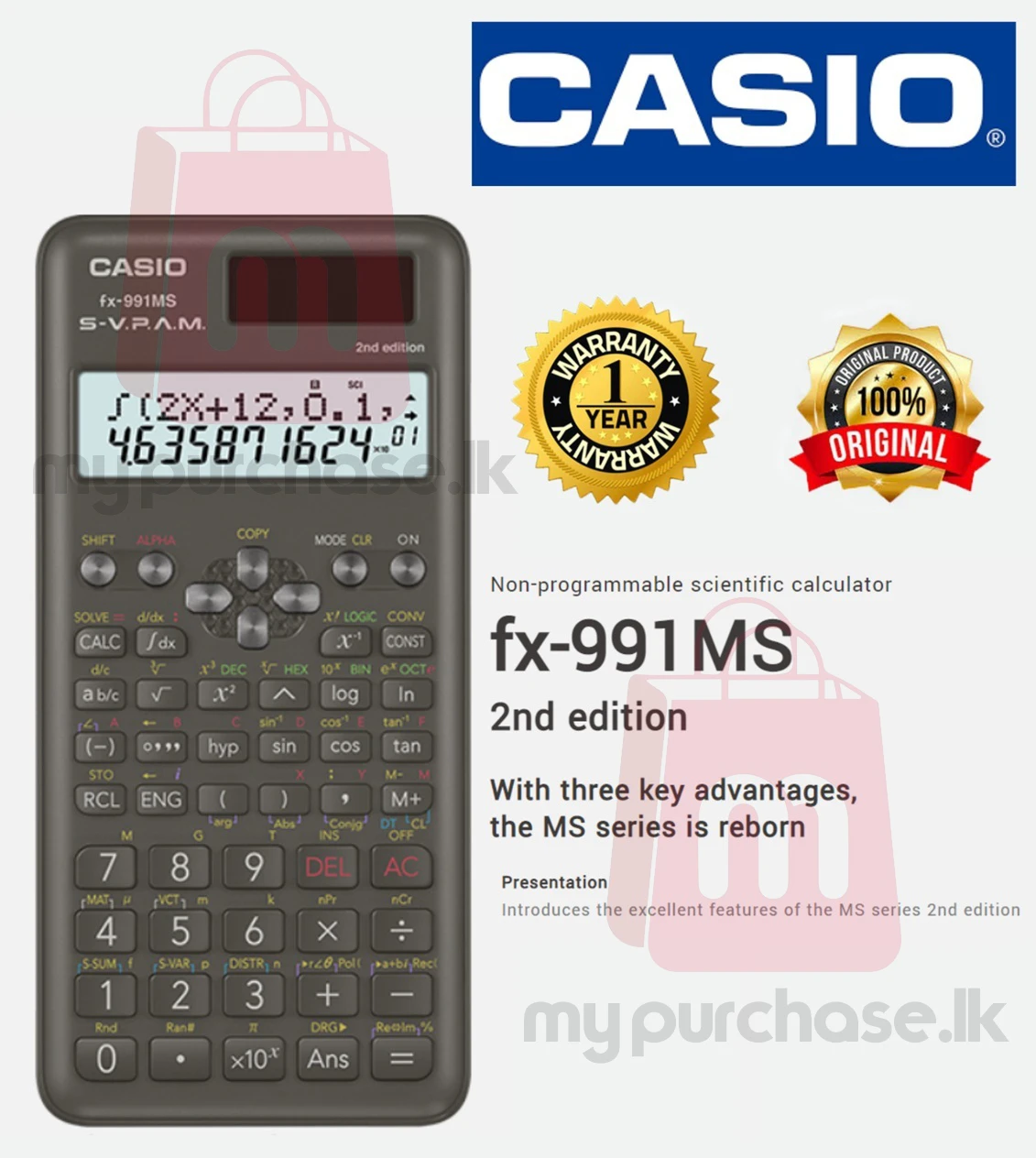 Casio FX-991MS Scientific Calculator 2nd Edition - image 1