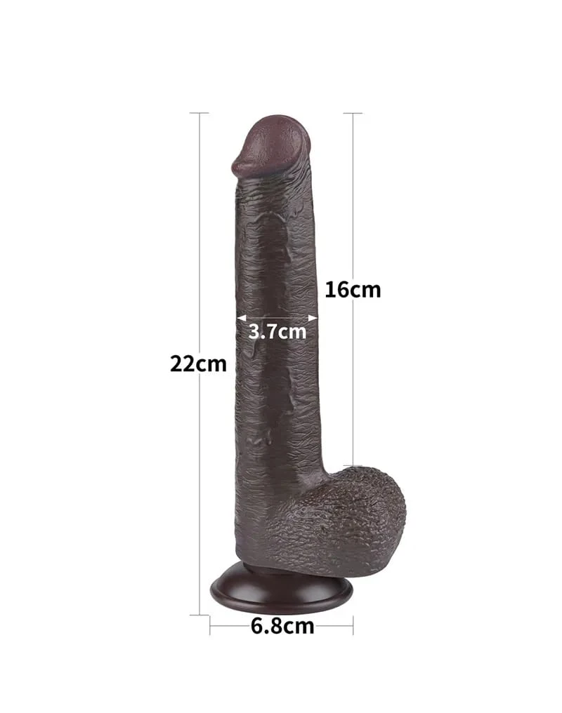 Generic Dual Layer Movable Foreskin Dildo 9 Inches - image 2