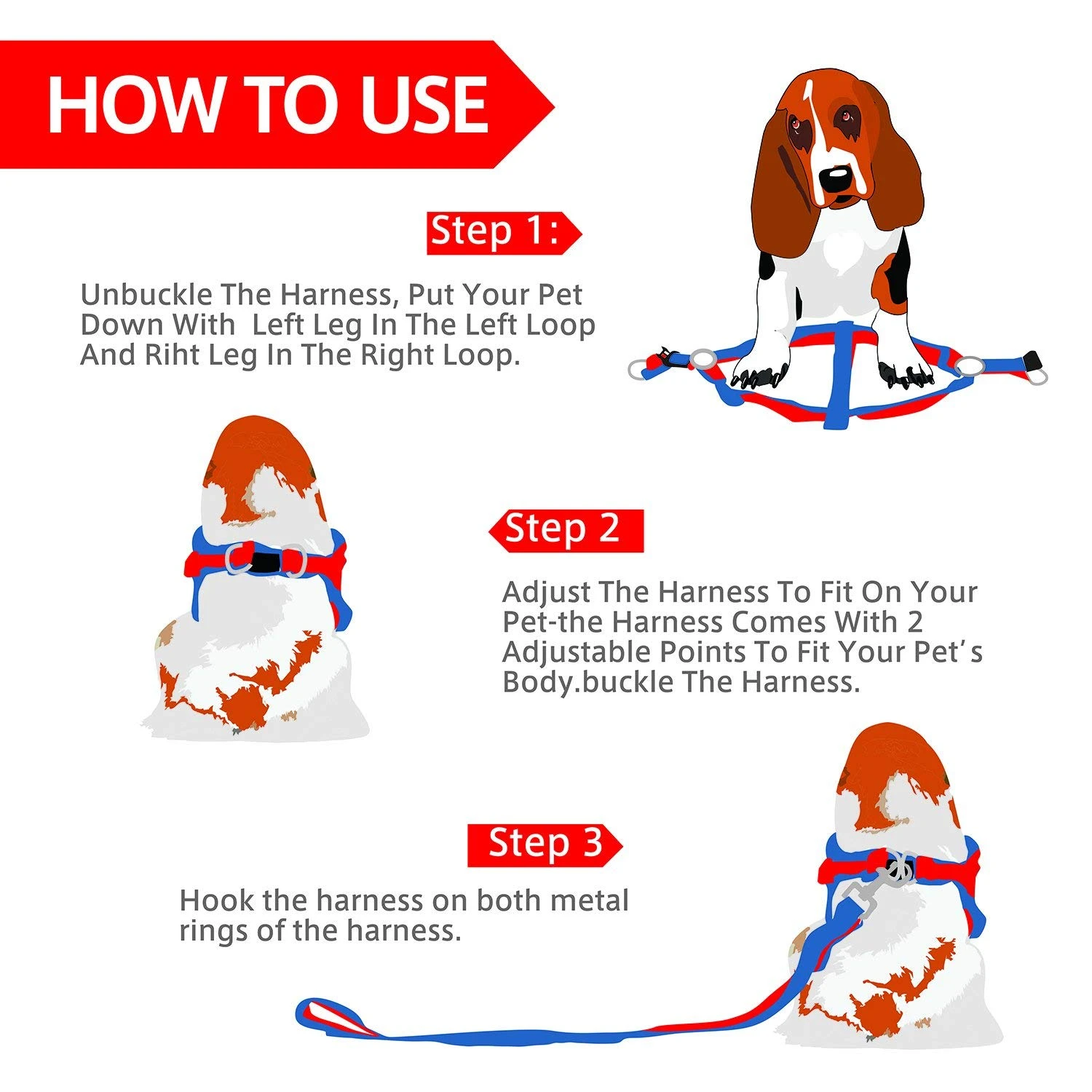 Generic Adjustable Dog Harness Nylon Leash - image 7