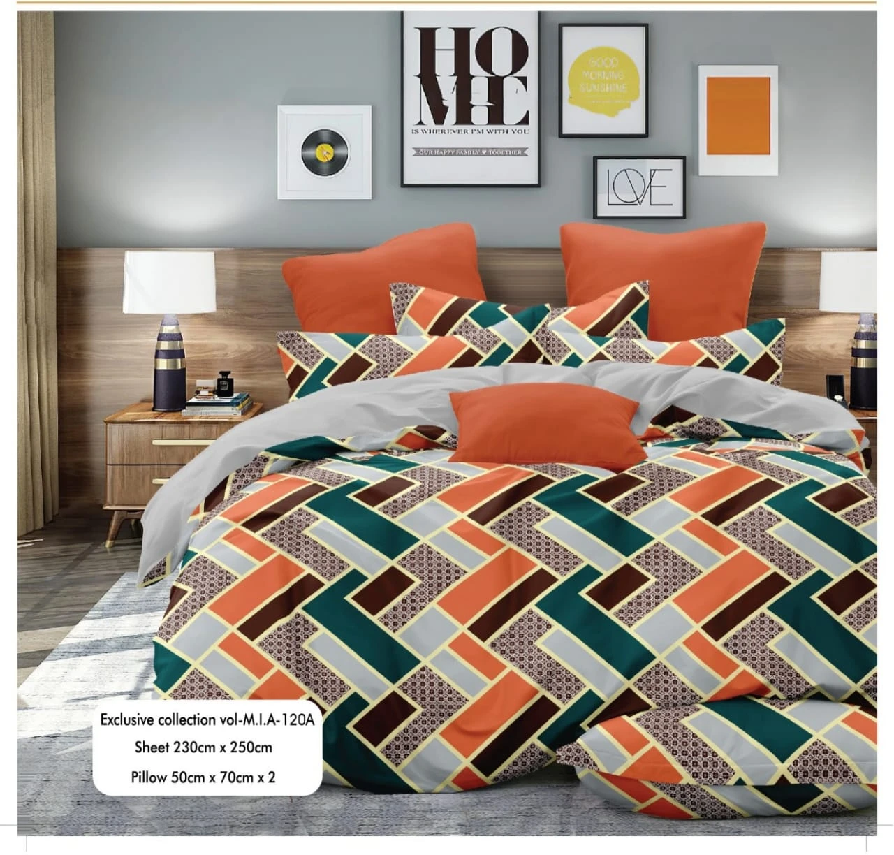 Mia Bedsheets / Bedsheet With 2 Pillow Covers (90 x 100)