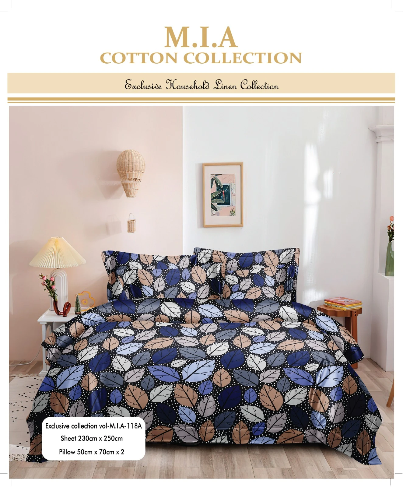 Mia Bedsheets / Bedsheet With 2 Pillow Covers (90 x 100) - image 2