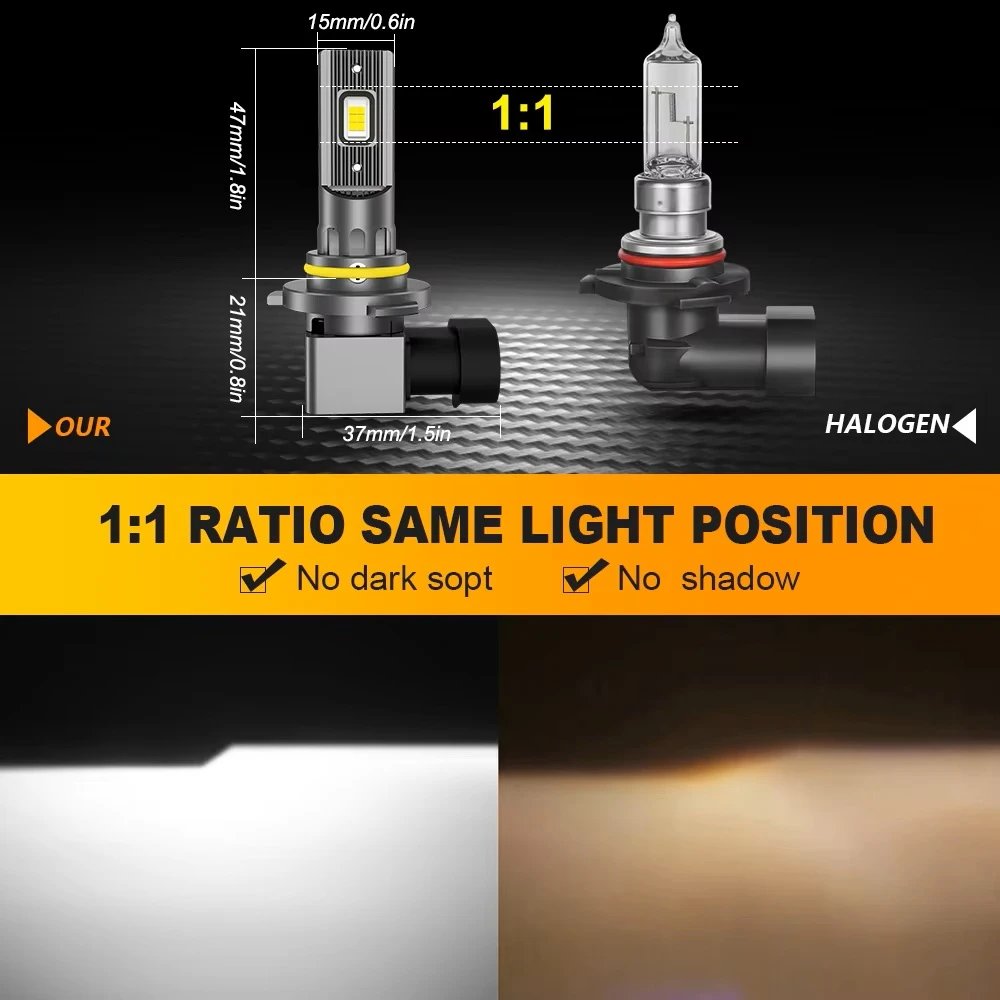 MZGN 2Pcs 20000M 100W LED Headlight Bulbs Canbus - image 5