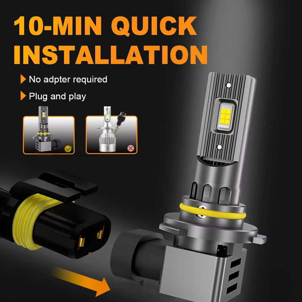 MZGN 2Pcs 20000M 100W LED Headlight Bulbs Canbus - image 3