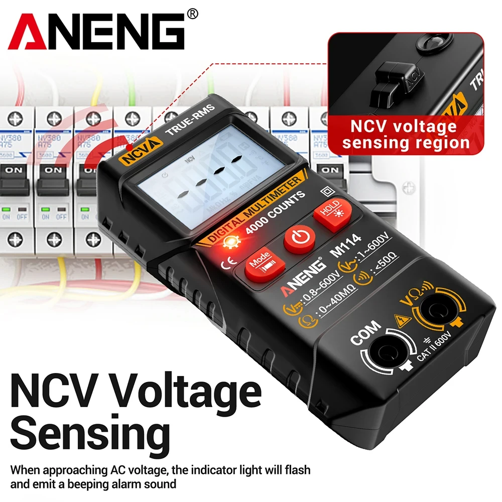 ANENG M114 Multimeter 600V AC/DC/NCV Voltage Tester - image 4