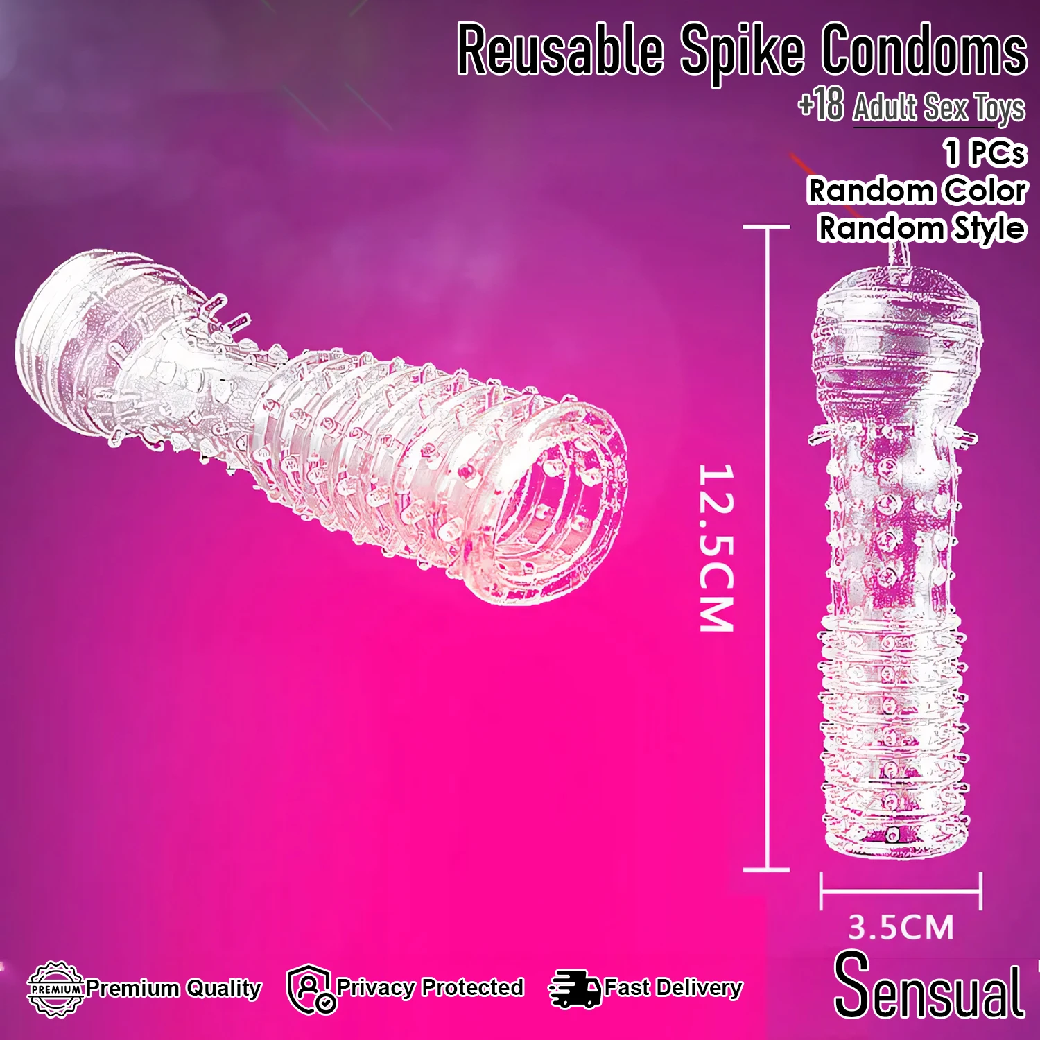 Generic Penis Sleeve Reusable Adult Sex Toy - image 5
