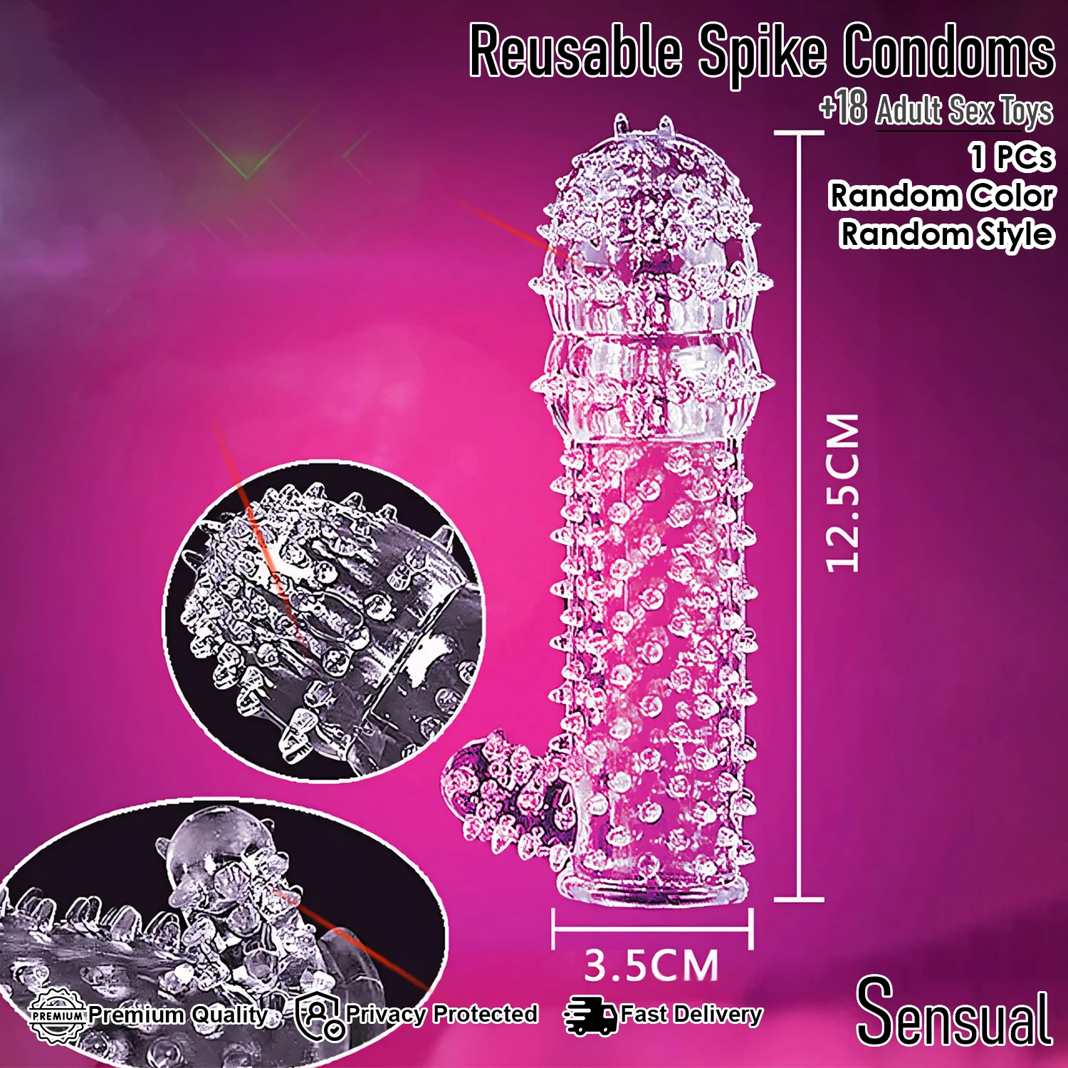 Generic Penis Sleeve Reusable Adult Sex Toy - image 3