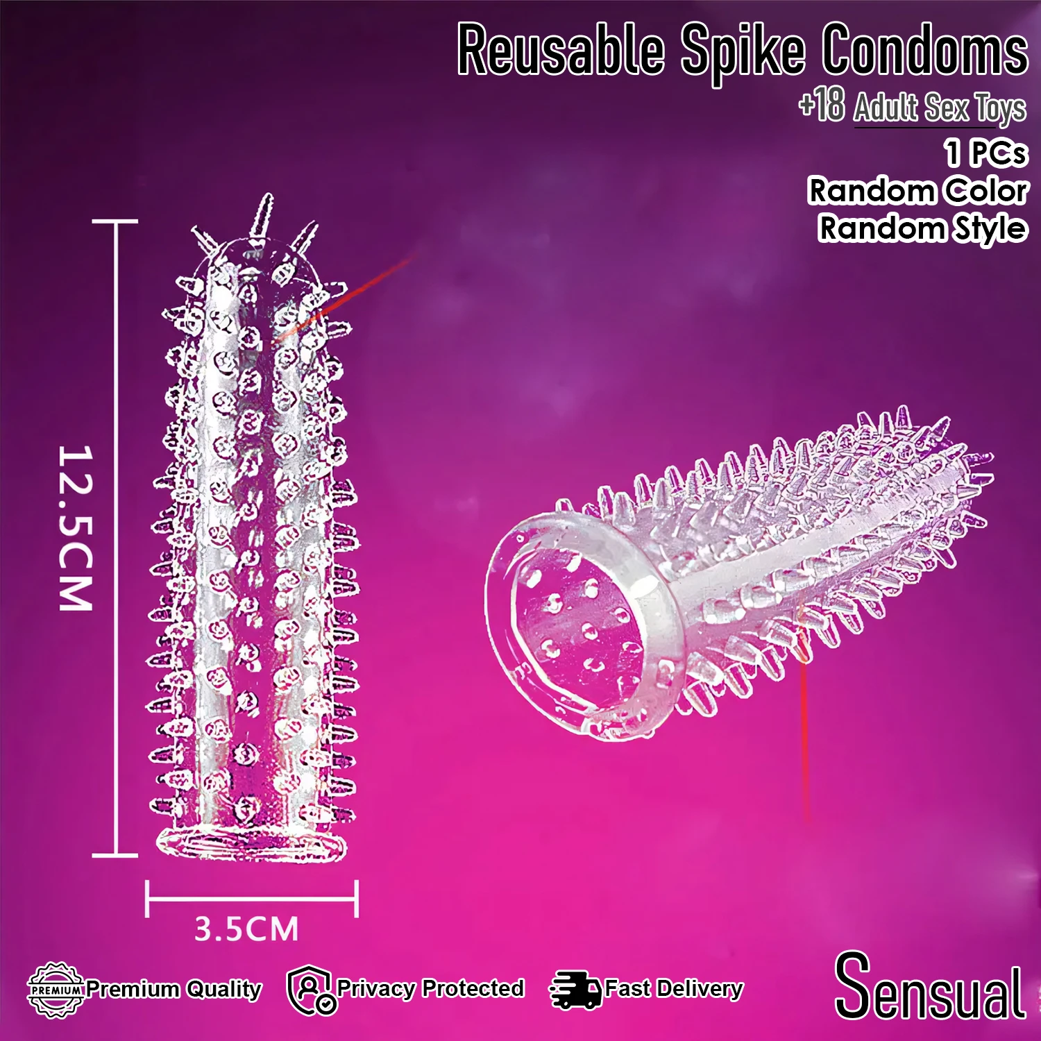 Generic Penis Sleeve Reusable Adult Sex Toy - image 4