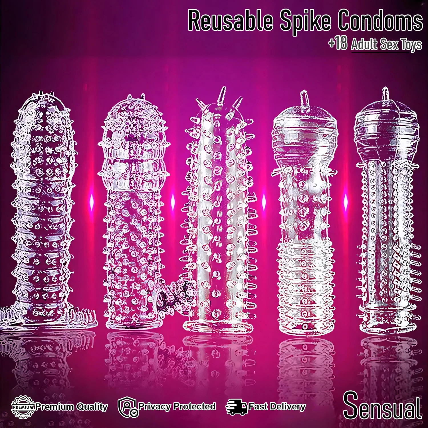 Generic Penis Sleeve Reusable Adult Sex Toy