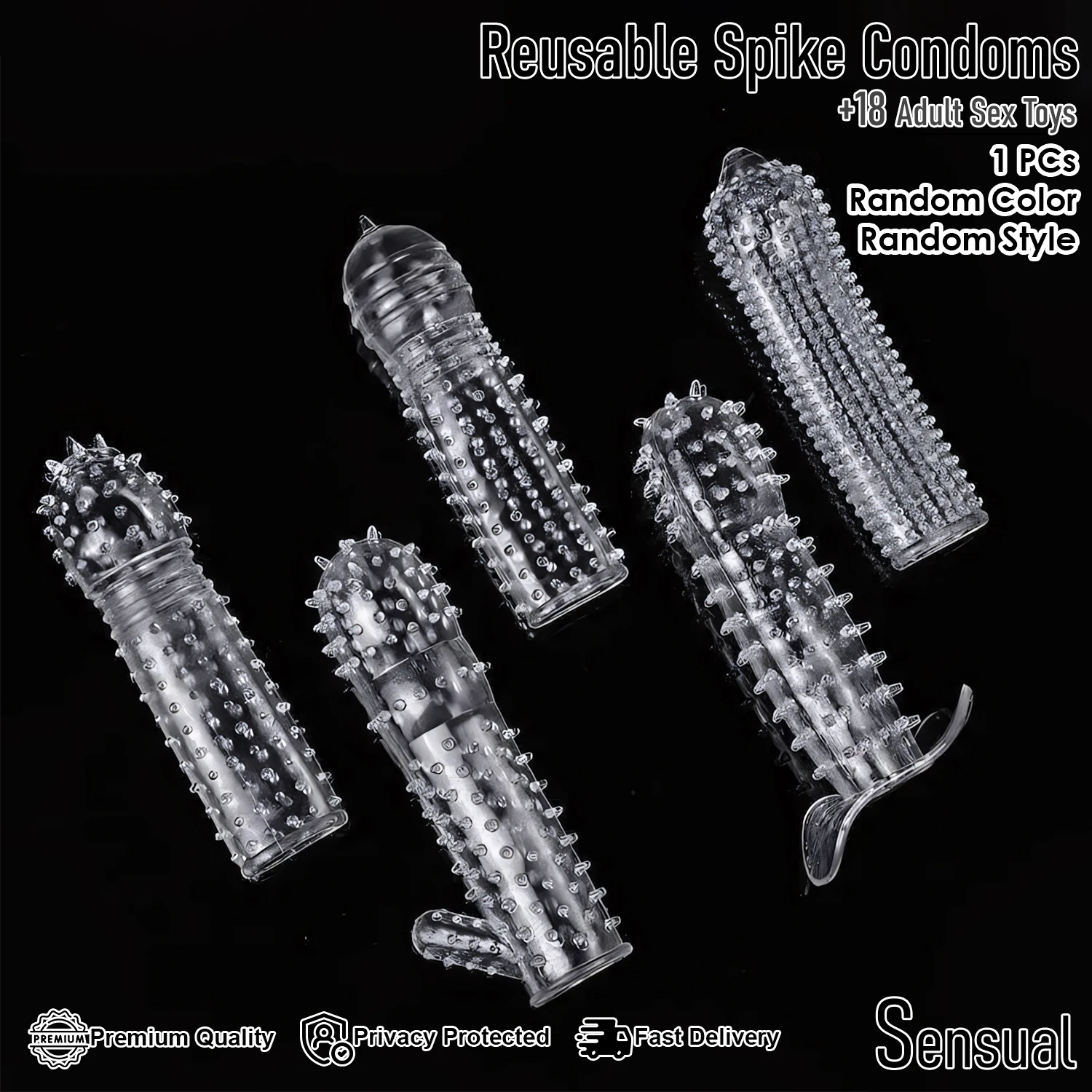 Generic Penis Sleeve Reusable Adult Sex Toy - image 8