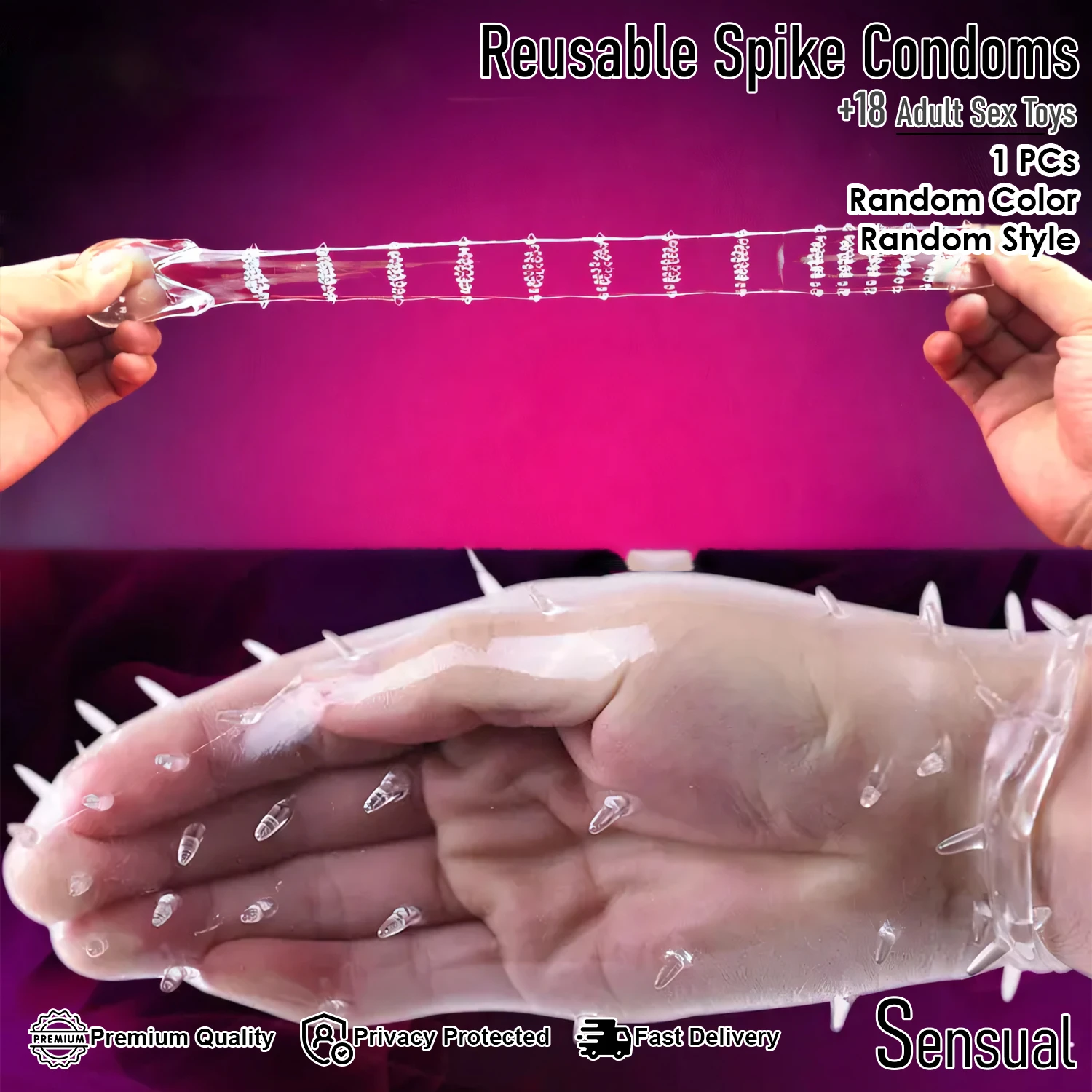 Generic Penis Sleeve Reusable Adult Sex Toy - image 11