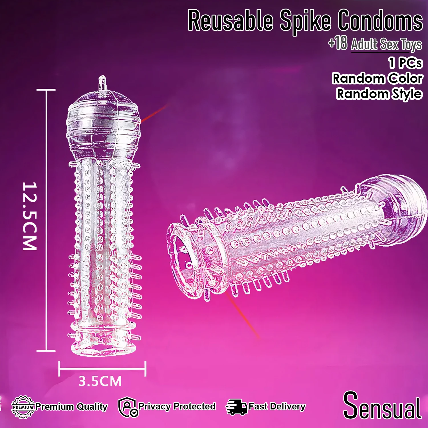 Generic Penis Sleeve Reusable Adult Sex Toy - image 6