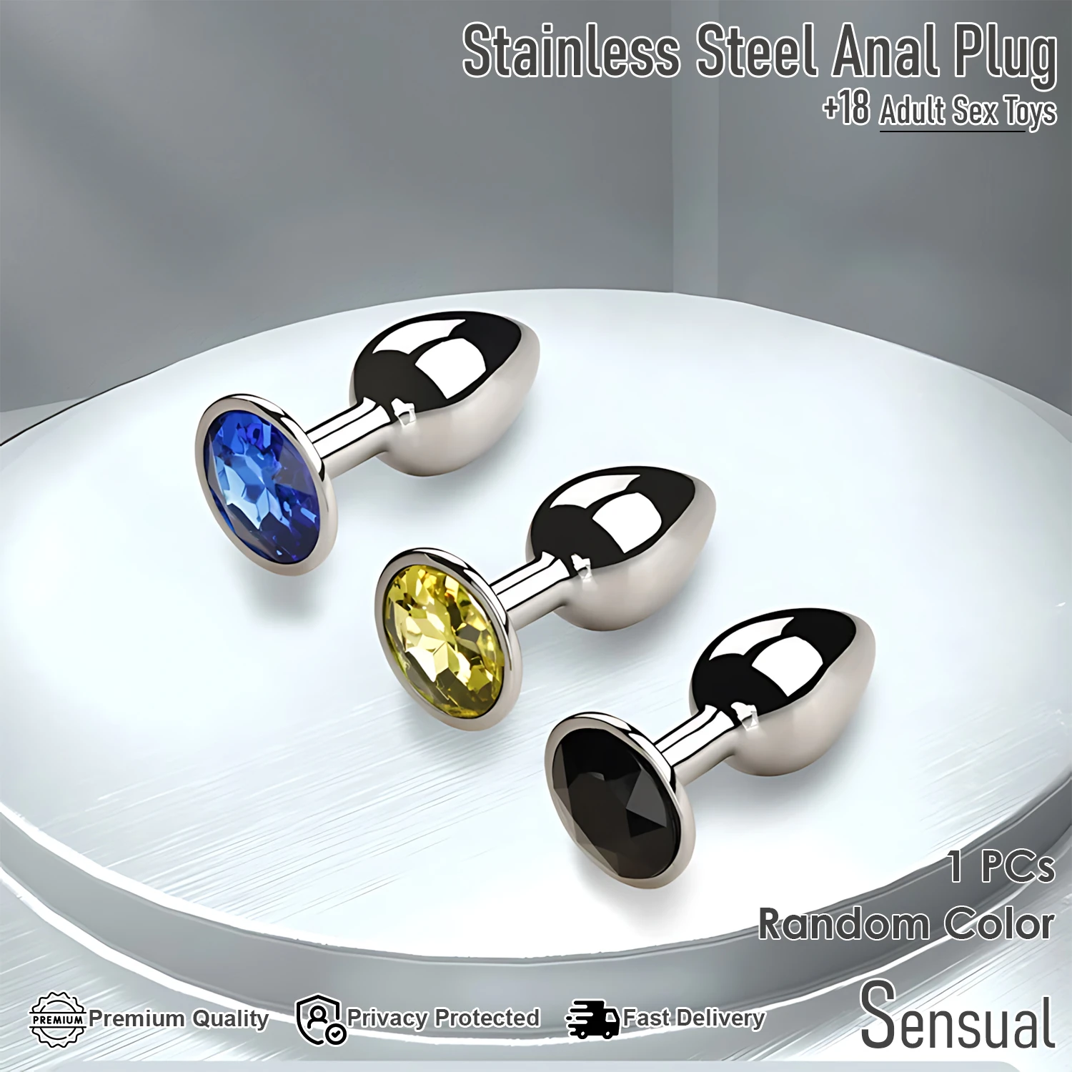 Premium Stainless Steel Anal Plug Sex Toy for Men, Women - image 3