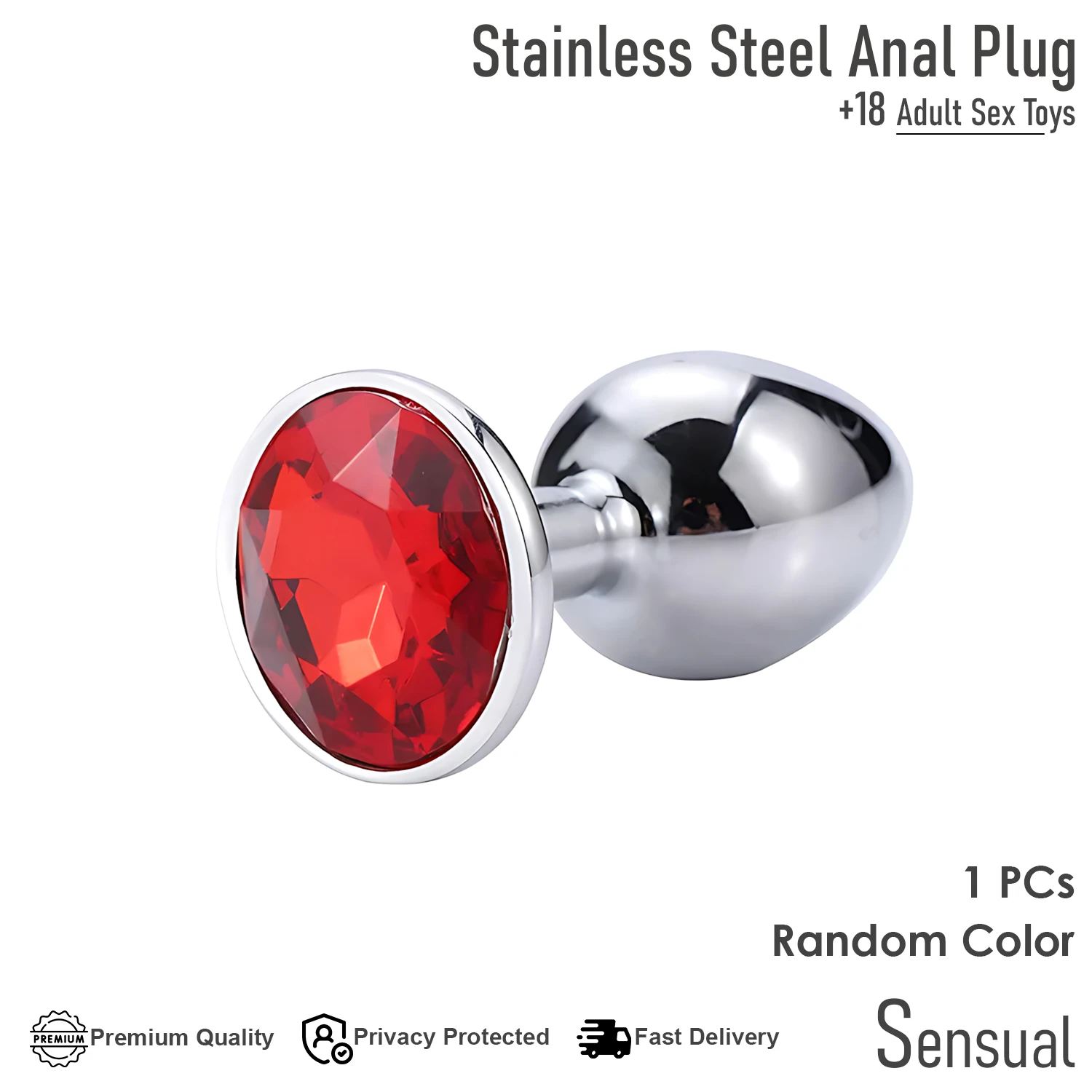 Premium Stainless Steel Anal Plug Sex Toy for Men, Women - image 7