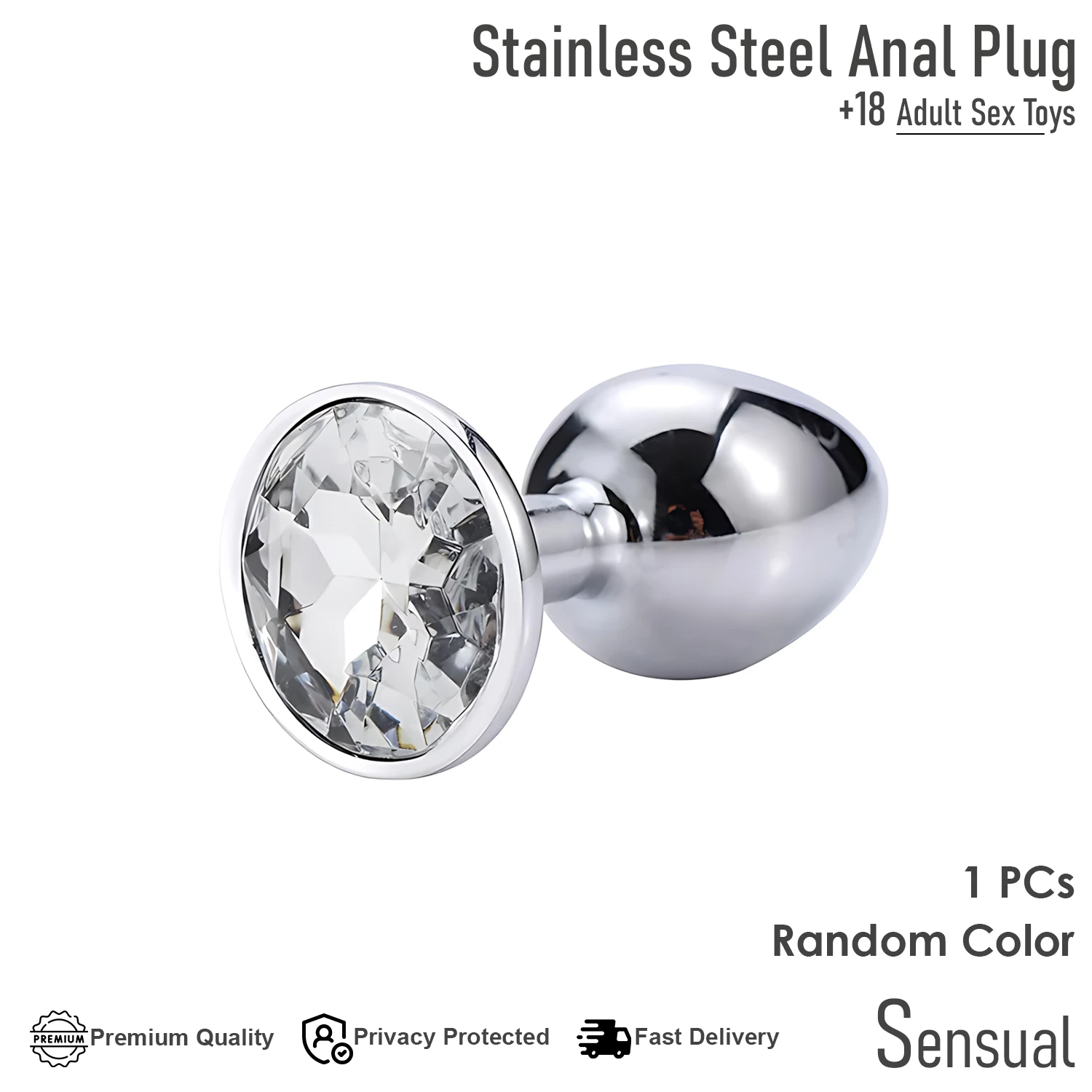 Premium Stainless Steel Anal Plug Sex Toy for Men, Women - image 6