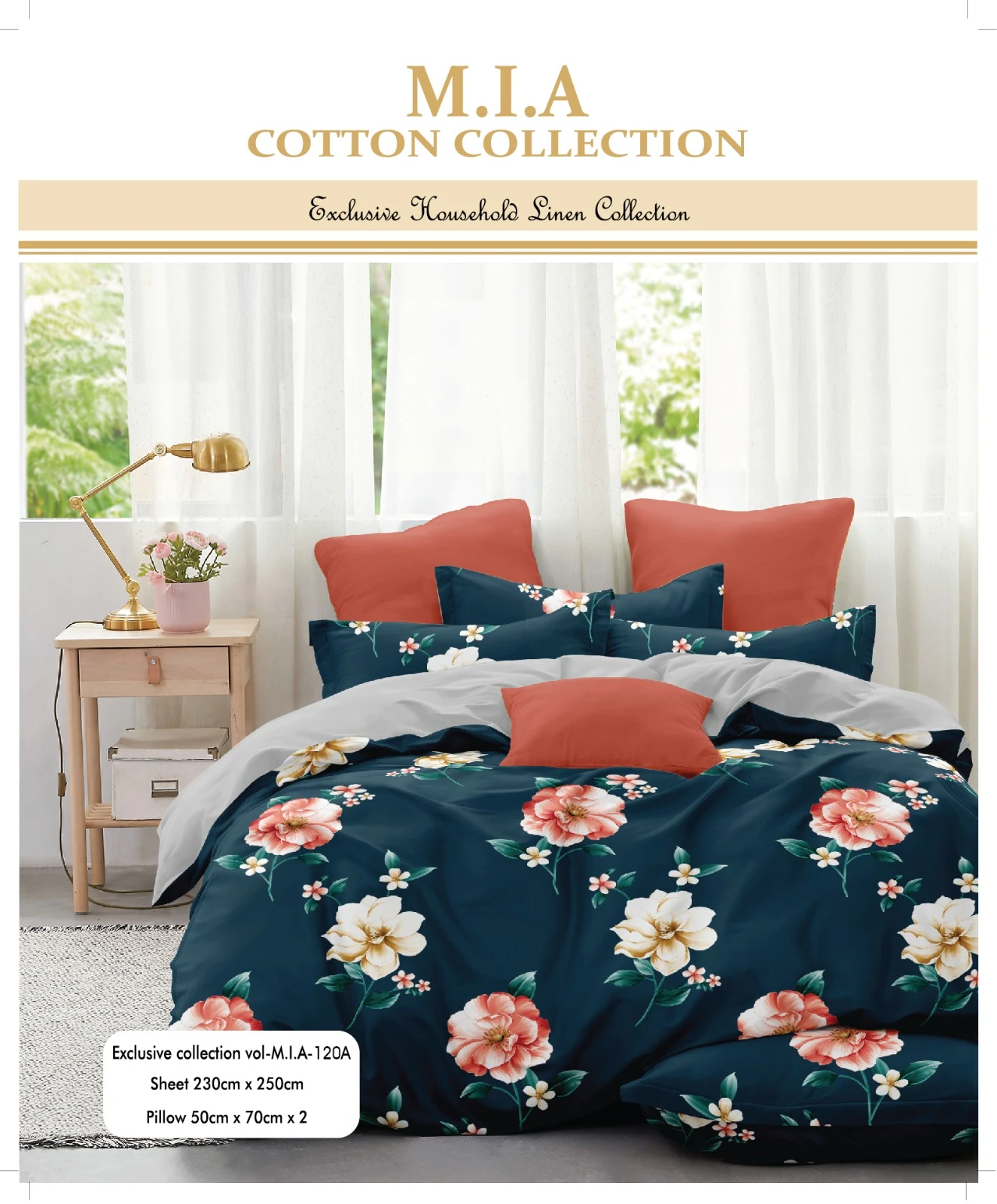 Mia Bedsheet With 2 Pillow Covers (90 x 100) - image 2