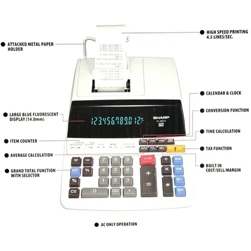Sharp EL-2607V Printing Desktop Calculator - image 2