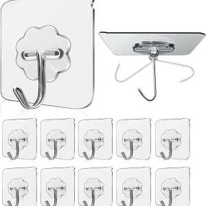 Generic 50 Pcs PVC Stainless Self Adhesive Hooks