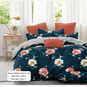 Mia Bedsheet With 2 Pillow Covers (90 x 100)