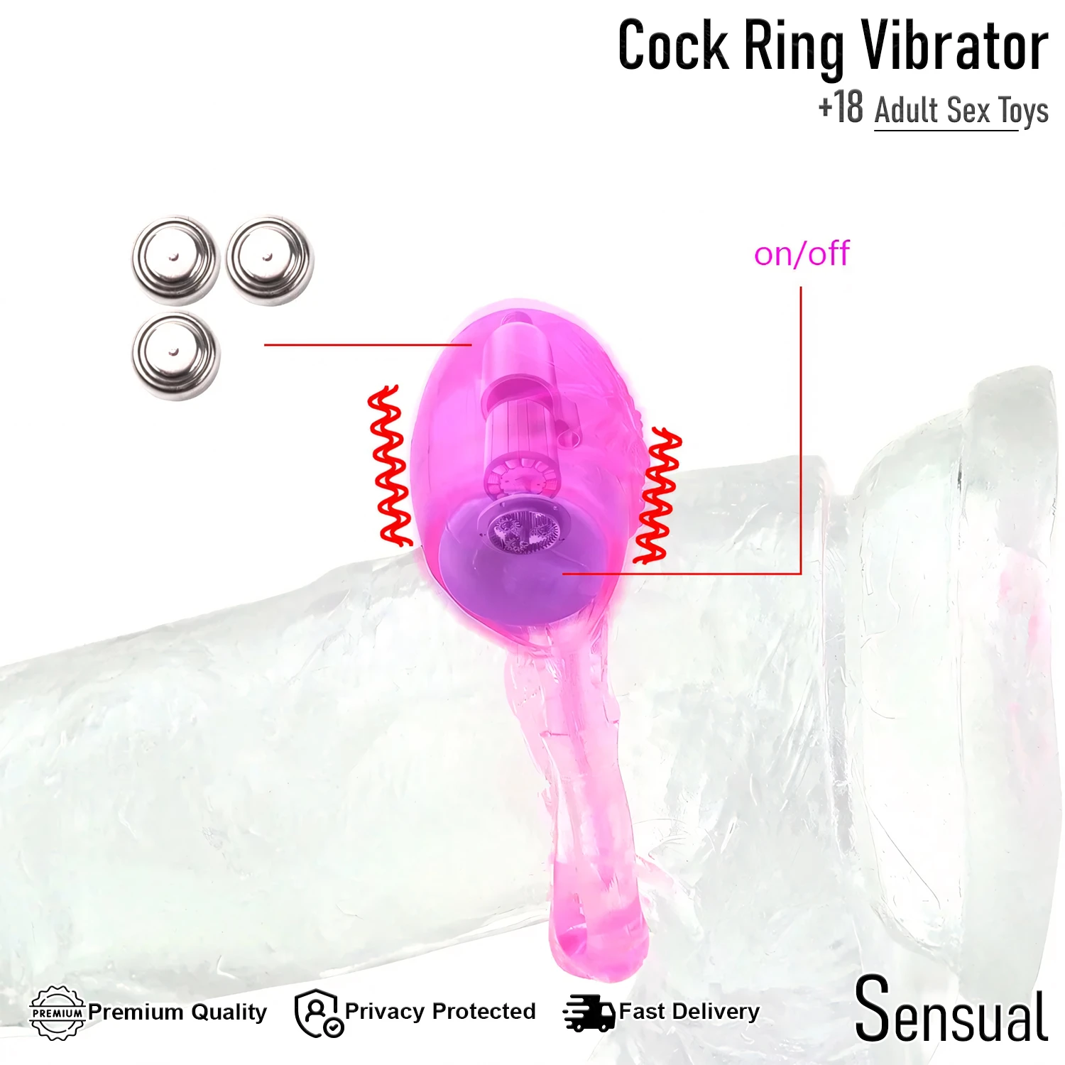 Generic Vibrating Silicone Cock Ring Sex Toy - image 2