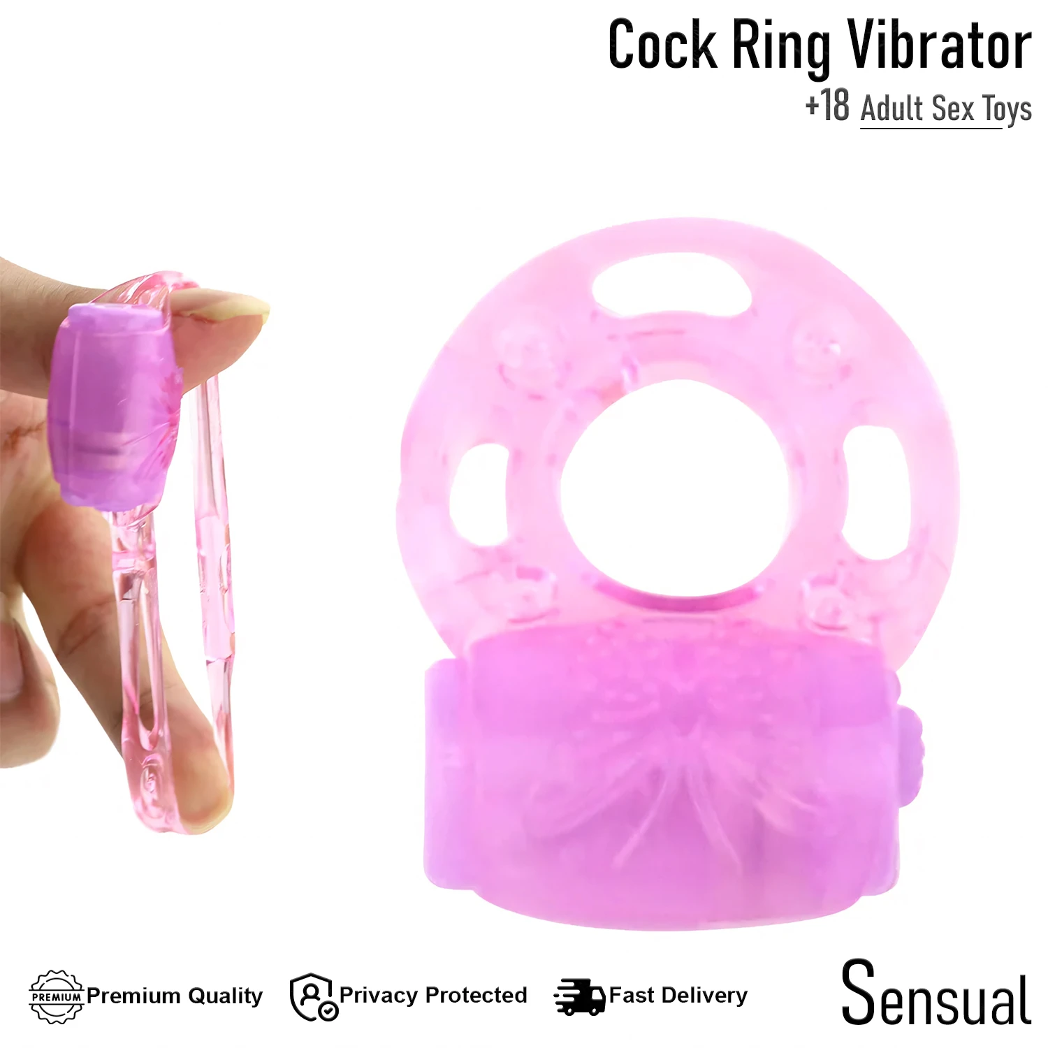 Generic Vibrating Silicone Cock Ring Sex Toy - image 7
