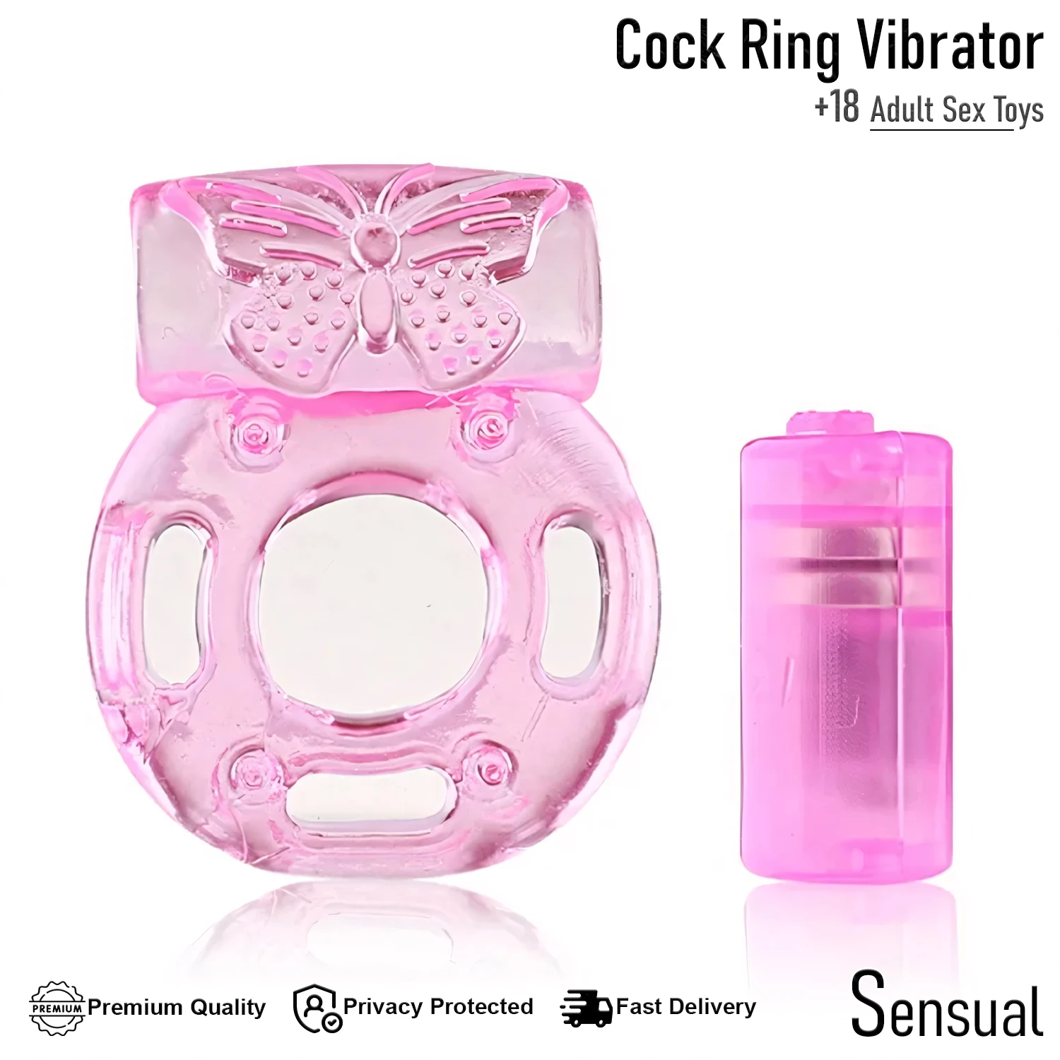 Generic Vibrating Silicone Cock Ring Sex Toy - image 8