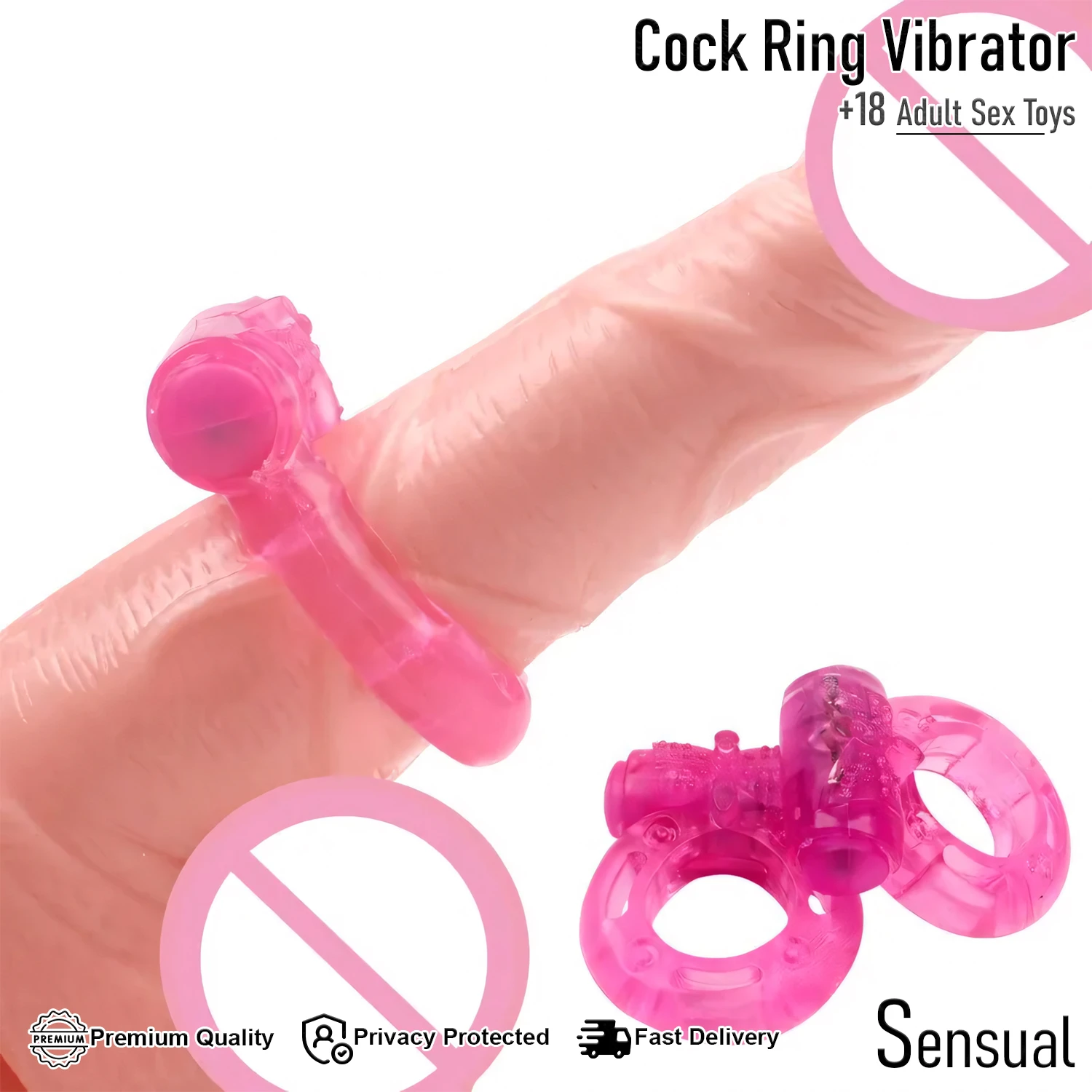 Generic Vibrating Silicone Cock Ring Sex Toy - image 6