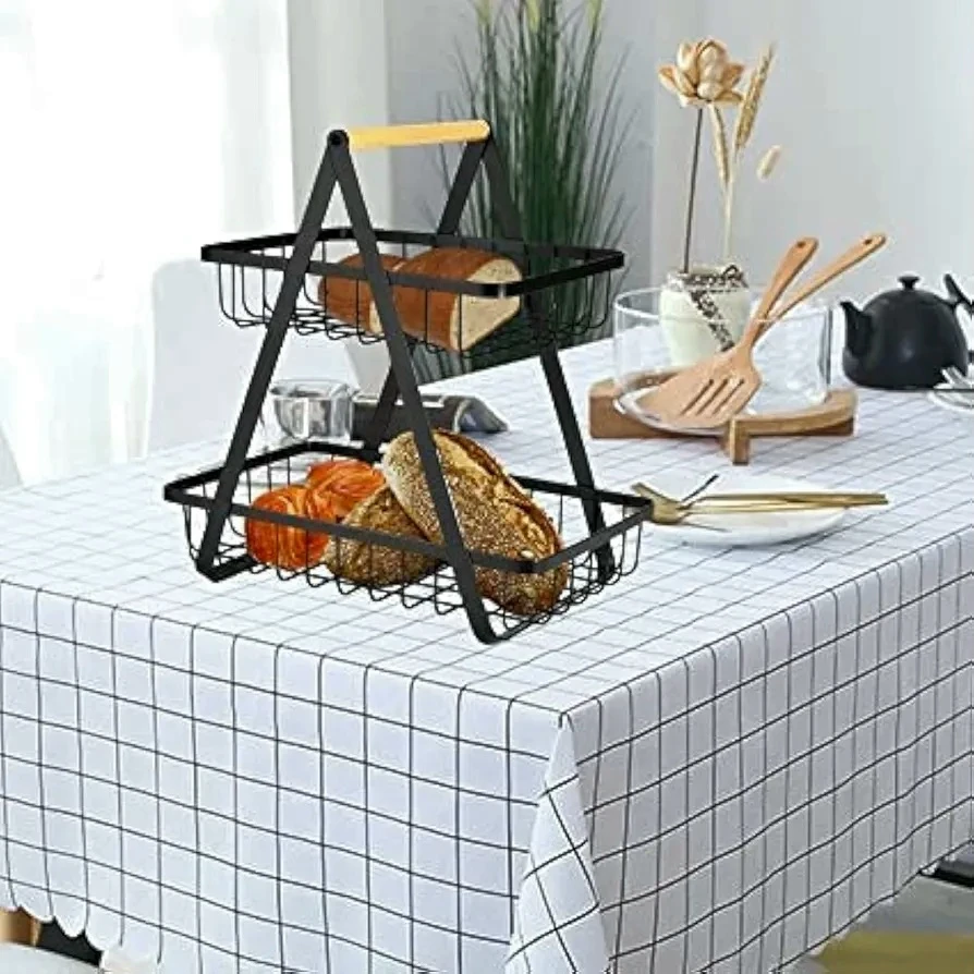 Generic 2-Tier Large Fruit & Bread Basket - image 2