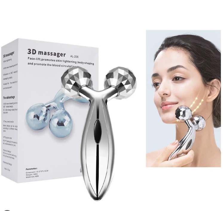 Generic 3D Roller Metal Massager Face Slimming