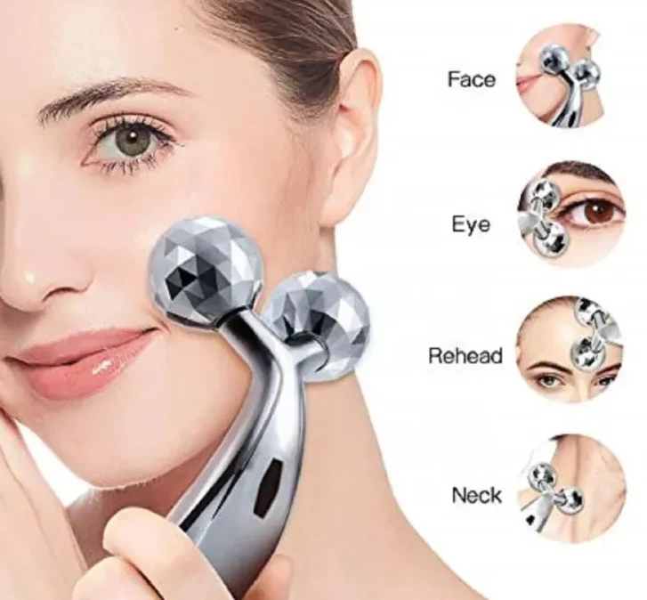 Generic 3D Roller Metal Massager Face Slimming - image 2