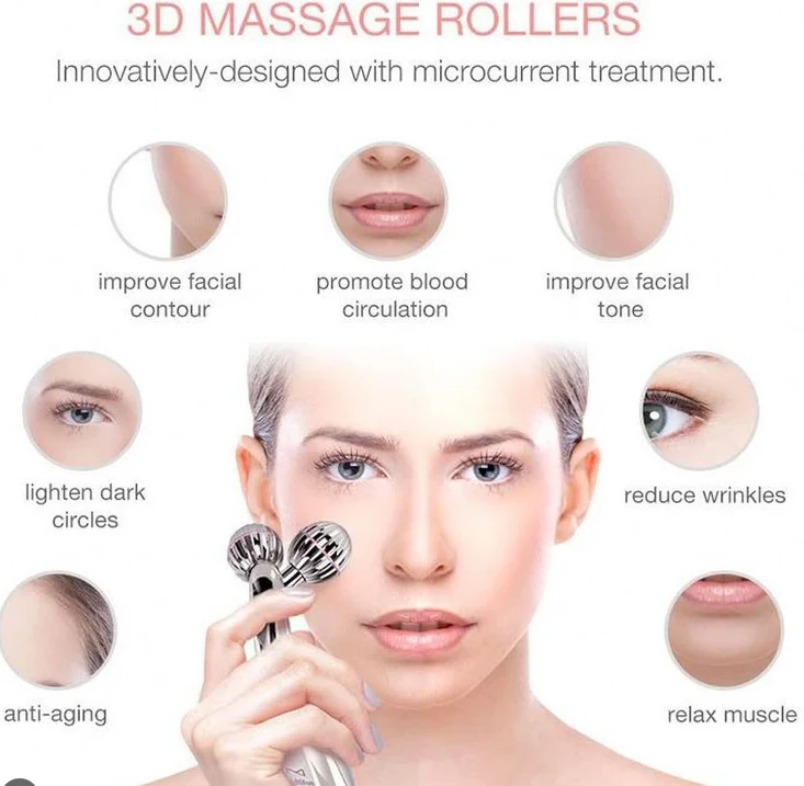 Generic 3D Roller Metal Massager Face Slimming - image 3