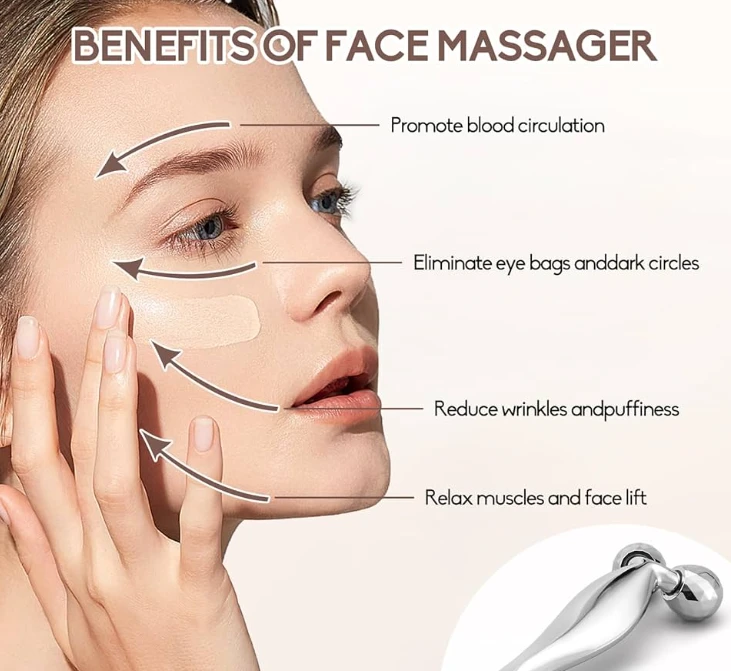 Generic 3D Roller Metal Massager Face Slimming - image 4