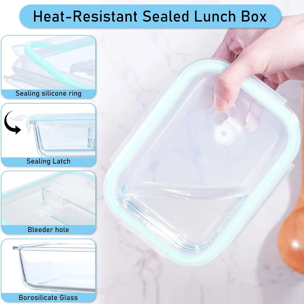 Generic 3Pcs Borosilicate Glass Food Storage Oven Safe - image 2