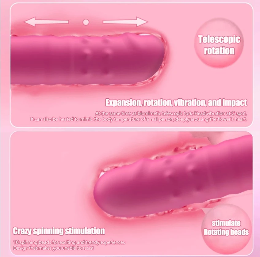 Generic Sex Machine Telescopic Dildo Vibrator - image 2