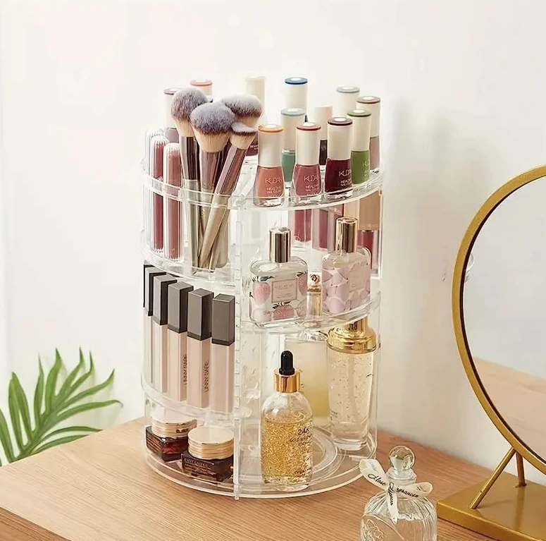 Generic Diamond Pattern Rotary Cosmetic Organizer