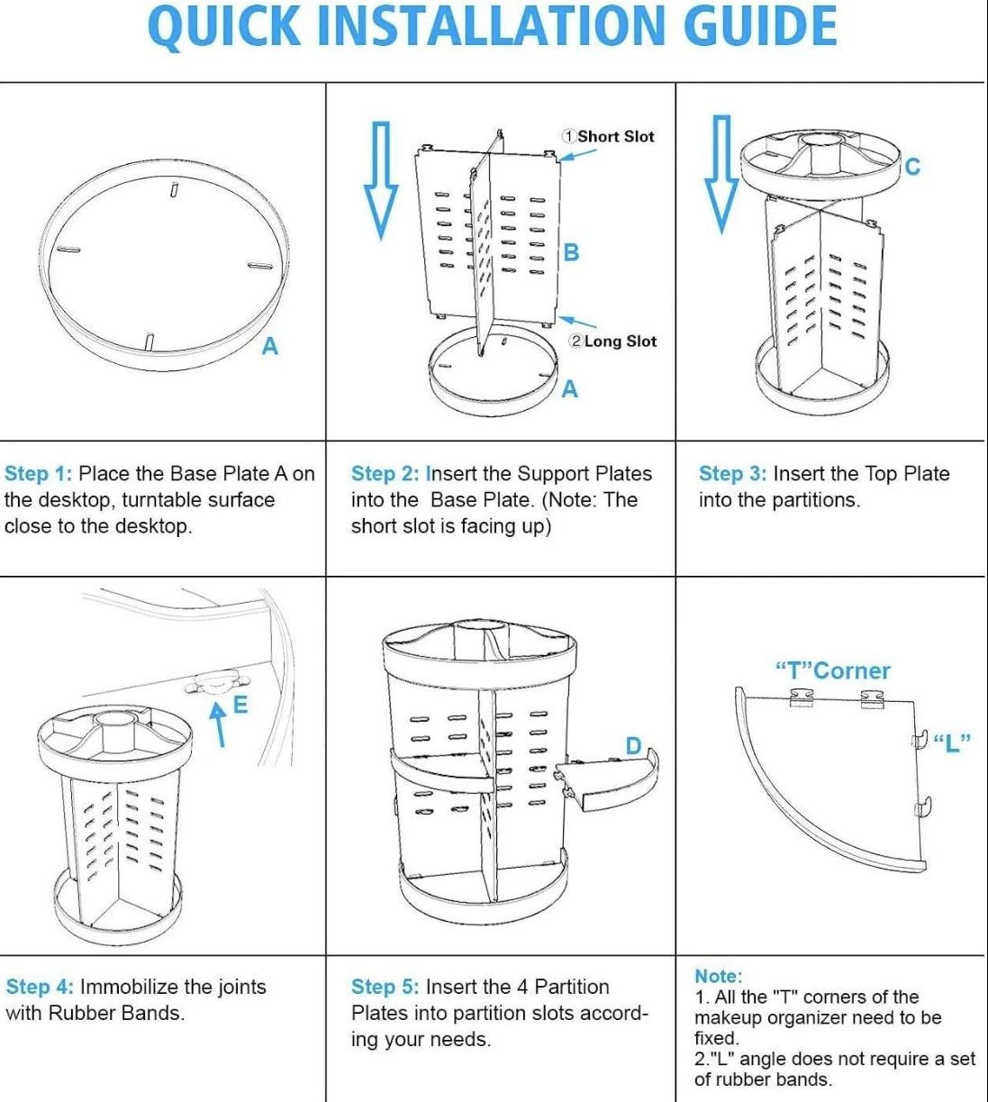 Generic Diamond Pattern Rotary Cosmetic Organizer - image 2