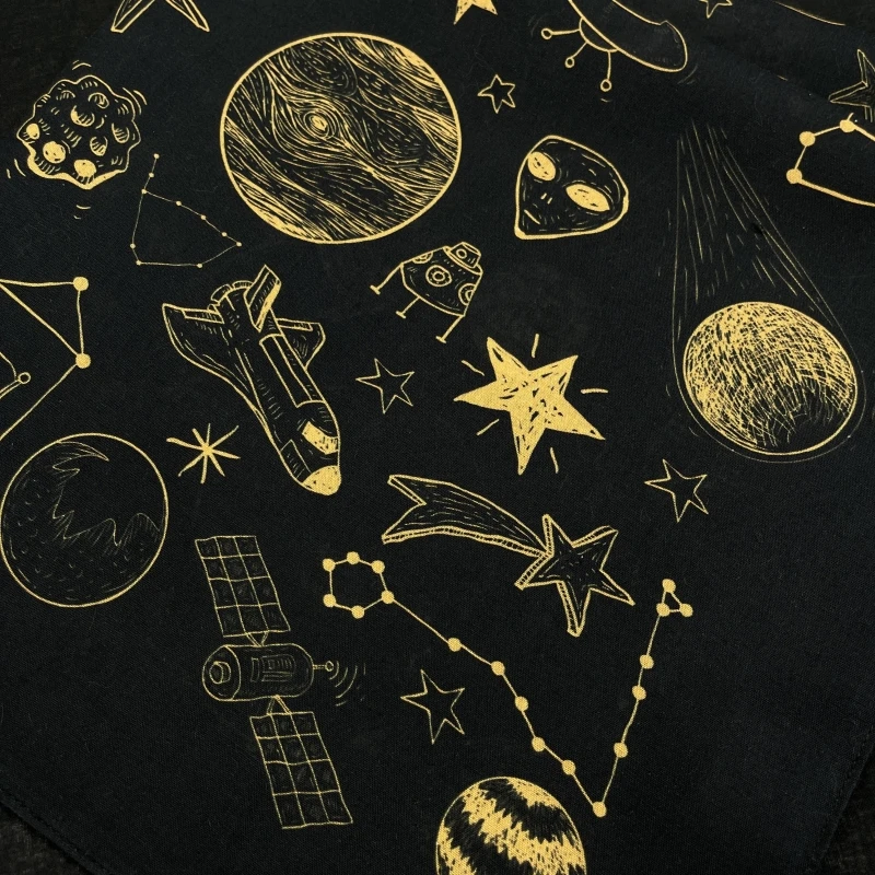 XIOLINE Glow-in-the-Dark Space Yellow Bandana Cosmic - image 3