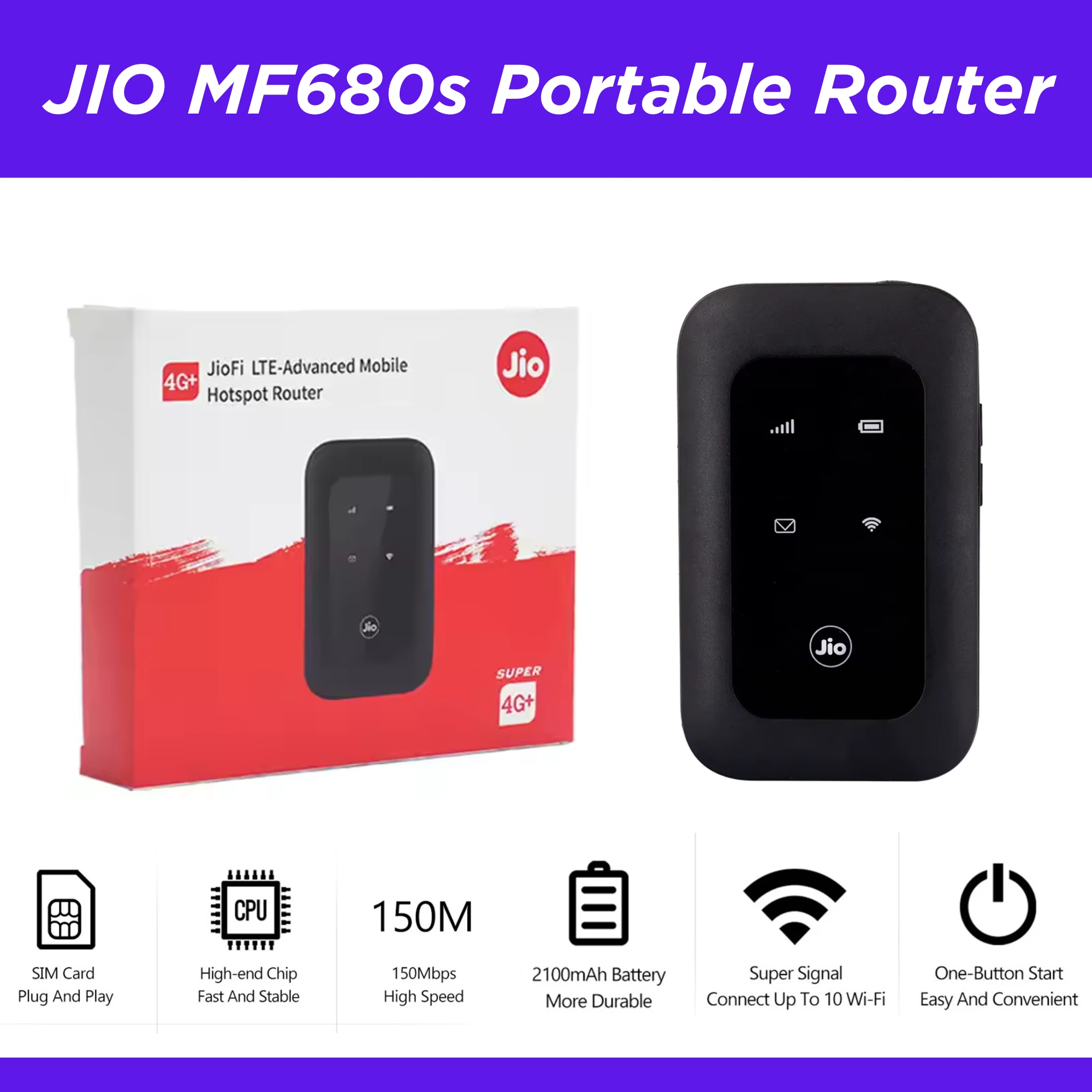JIO MF680S 4G LTE Portable WiFi Router