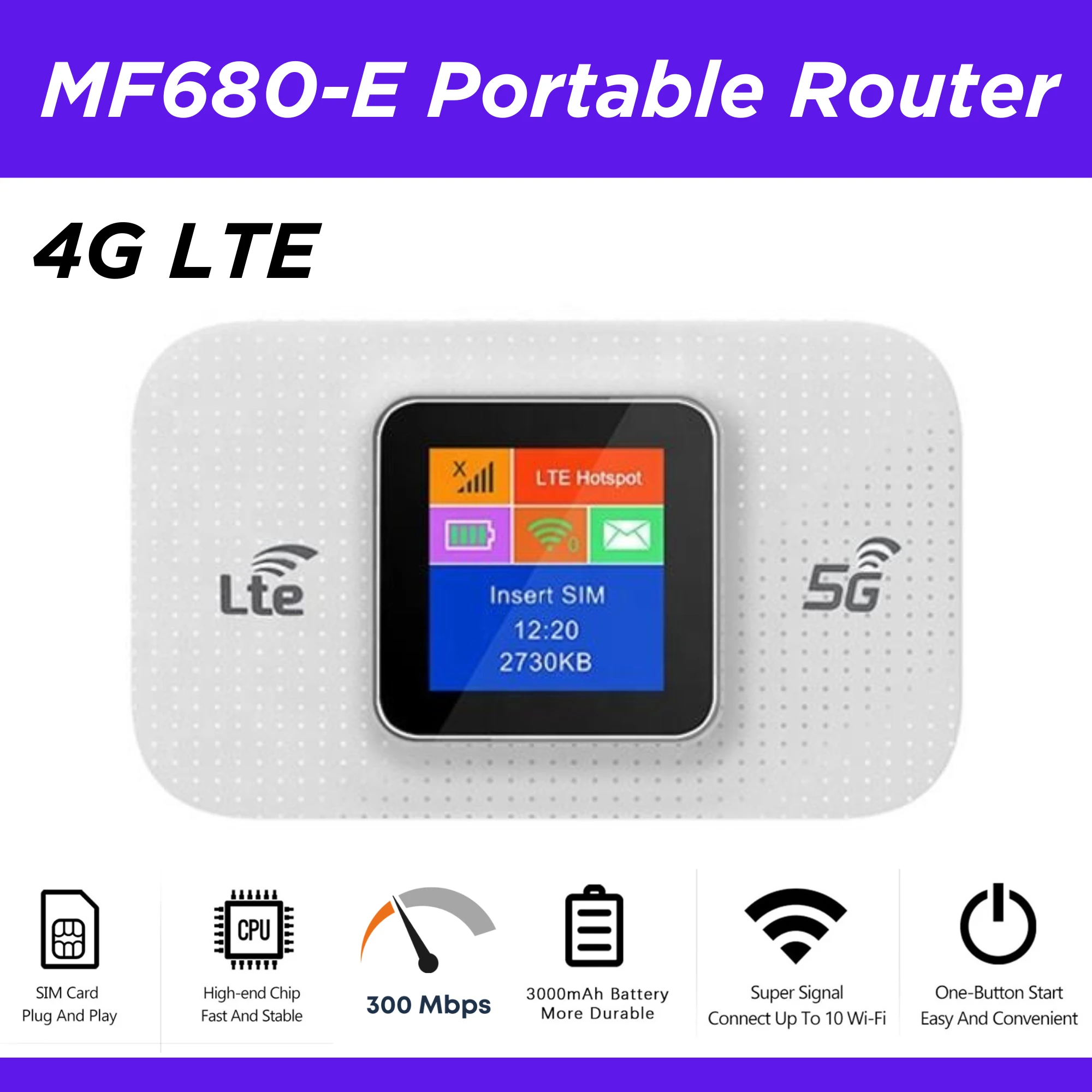 MF680-E 4G LTE Portable WiFi Portable Router 3000mAh