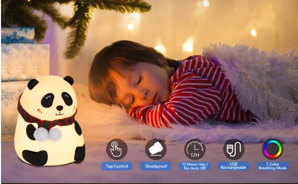 Panda Baby LED Night Lamp Silicone - image 1